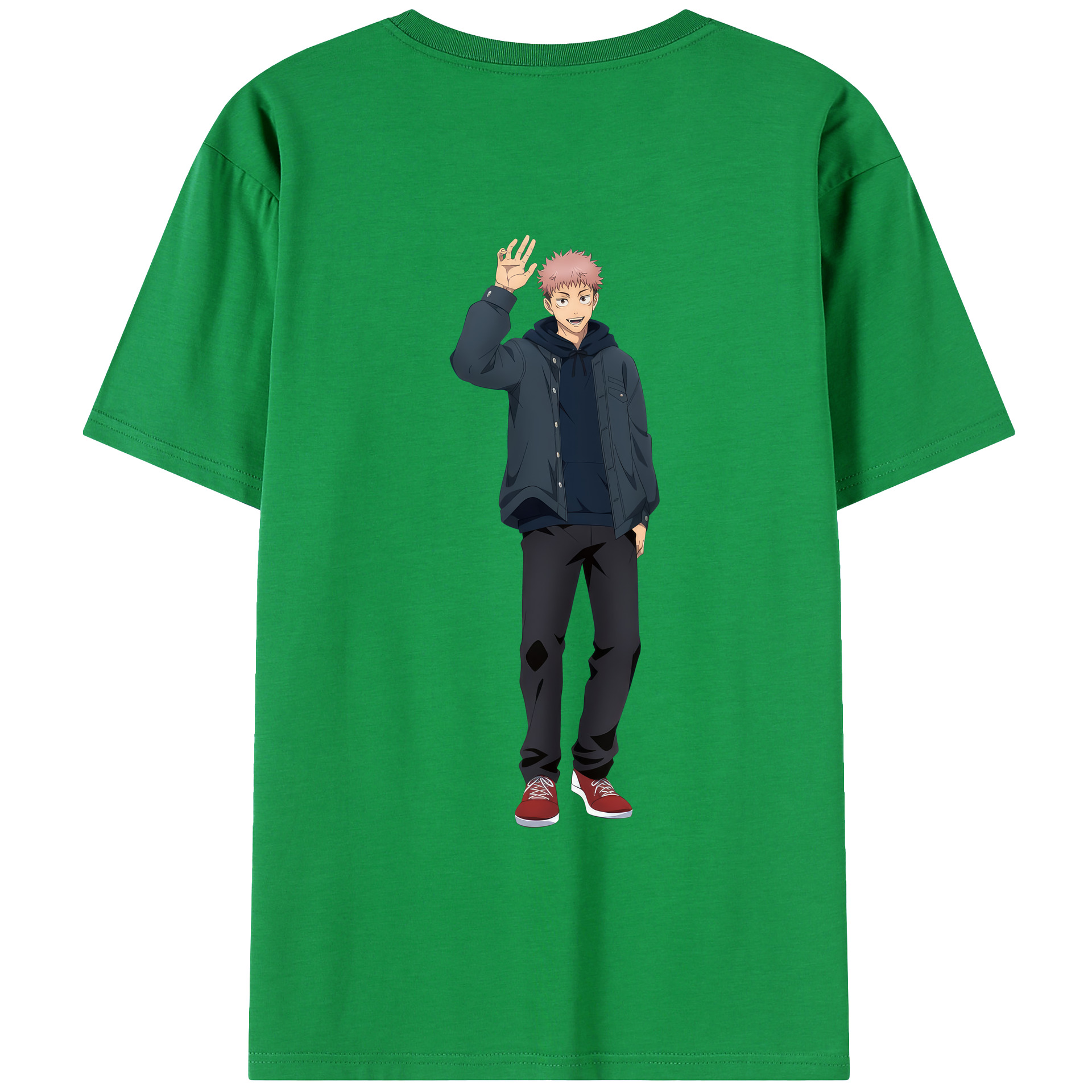 （画像用） 呪術廻戦 Jujutsu Kaisen 綿100％ メンズ半袖Tシャツ（バックプリント） 通気性
