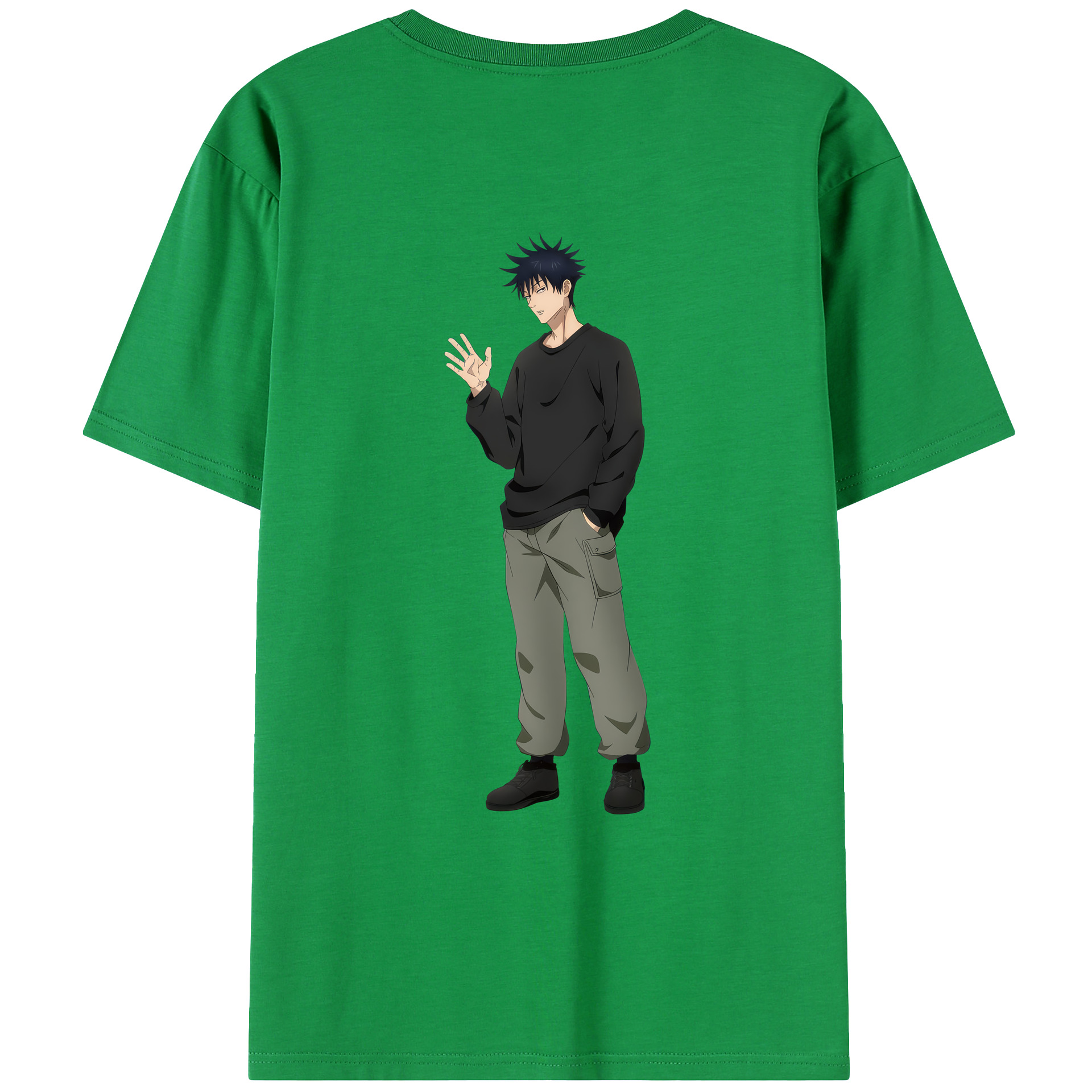 （画像用） 呪術廻戦 Jujutsu Kaisen 綿100％ メンズ半袖Tシャツ（バックプリント） 通気性