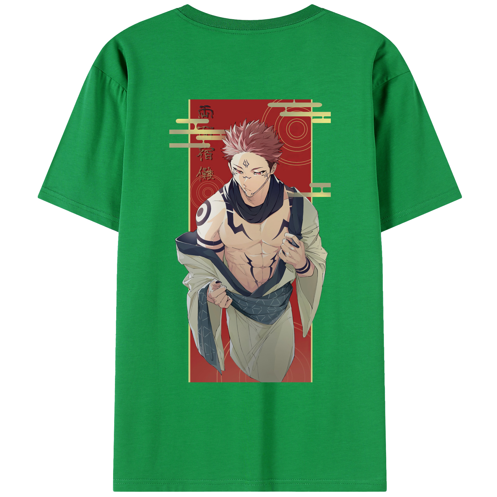 （画像用） 呪術廻戦 Jujutsu Kaisen 綿100％ メンズ半袖Tシャツ（バックプリント） 通気性