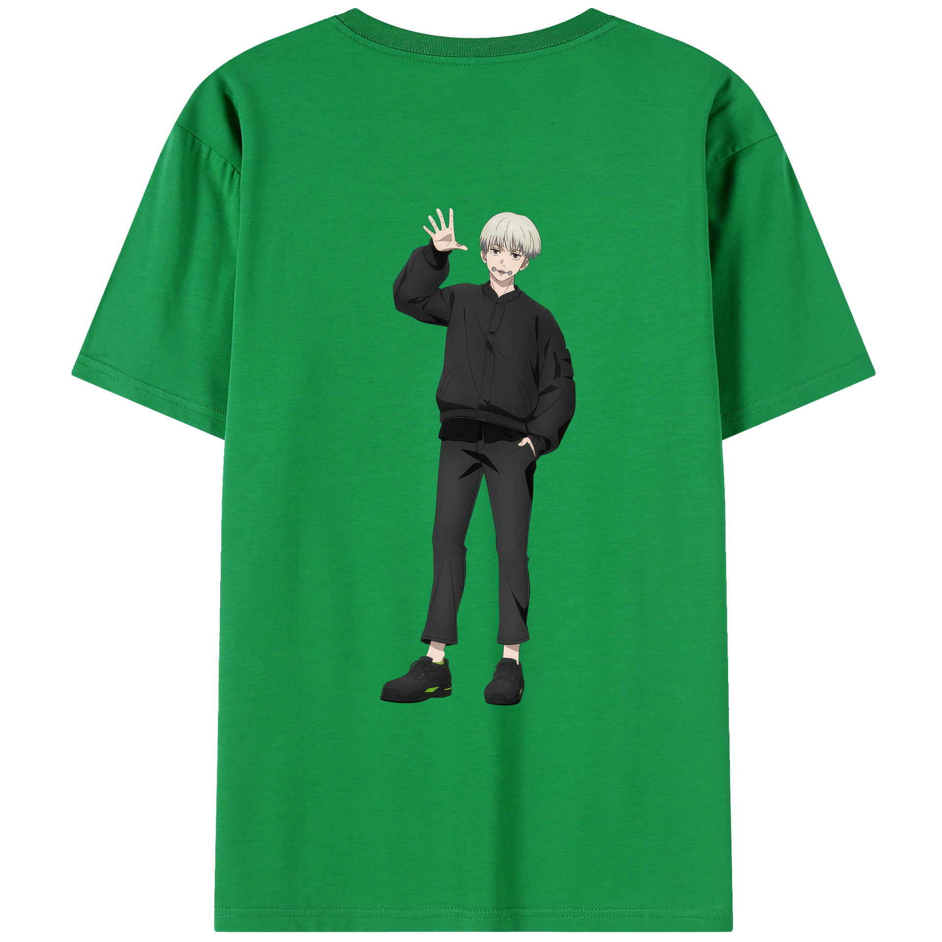 （画像用） 呪術廻戦 Jujutsu Kaisen 綿100％ メンズ半袖Tシャツ（バックプリント） 通気性