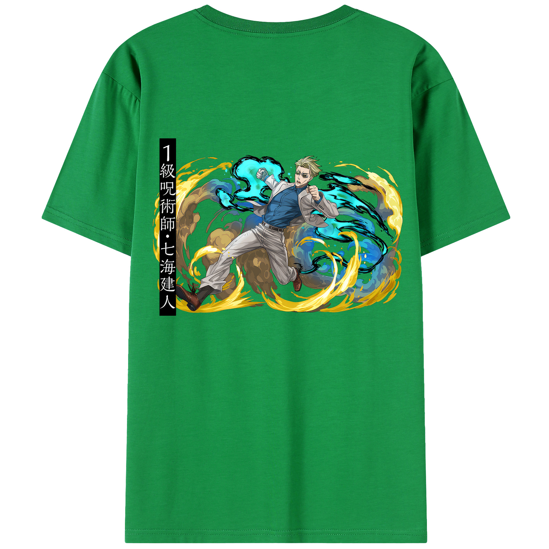 （画像用） 呪術廻戦 Jujutsu Kaisen 綿100％ メンズ半袖Tシャツ（バックプリント） 通気性