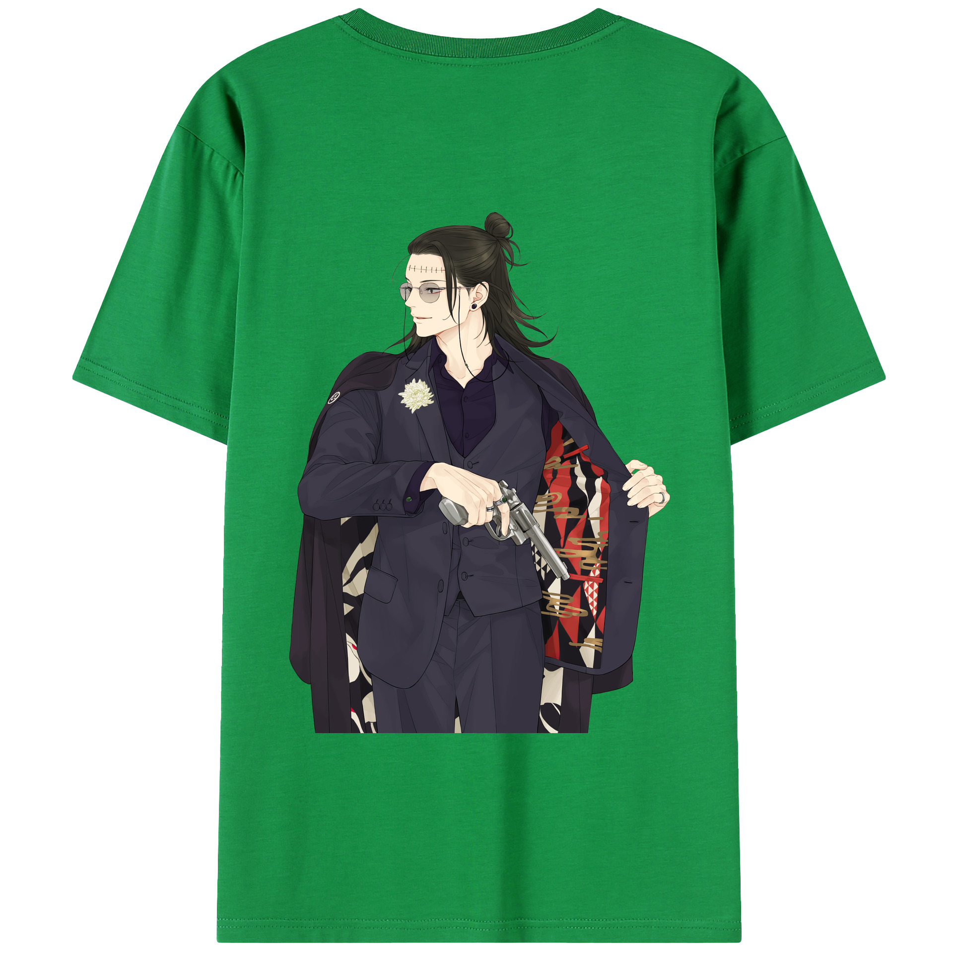（画像用） 呪術廻戦 Jujutsu Kaisen 綿100％ メンズ半袖Tシャツ（バックプリント） 通気性