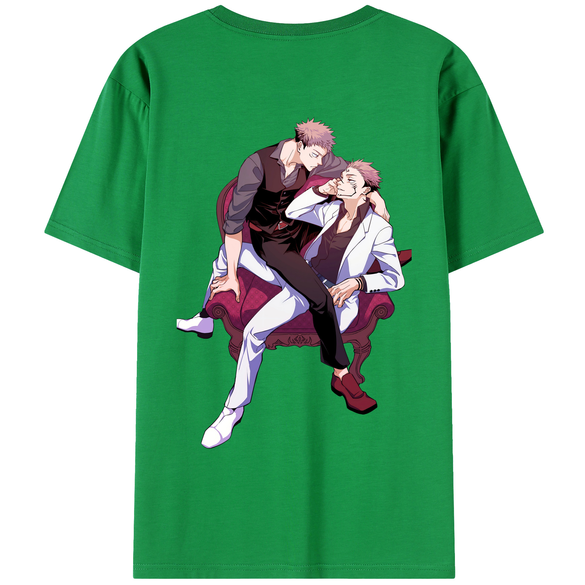 （画像用） 呪術廻戦 Jujutsu Kaisen 綿100％ メンズ半袖Tシャツ（バックプリント） 通気性