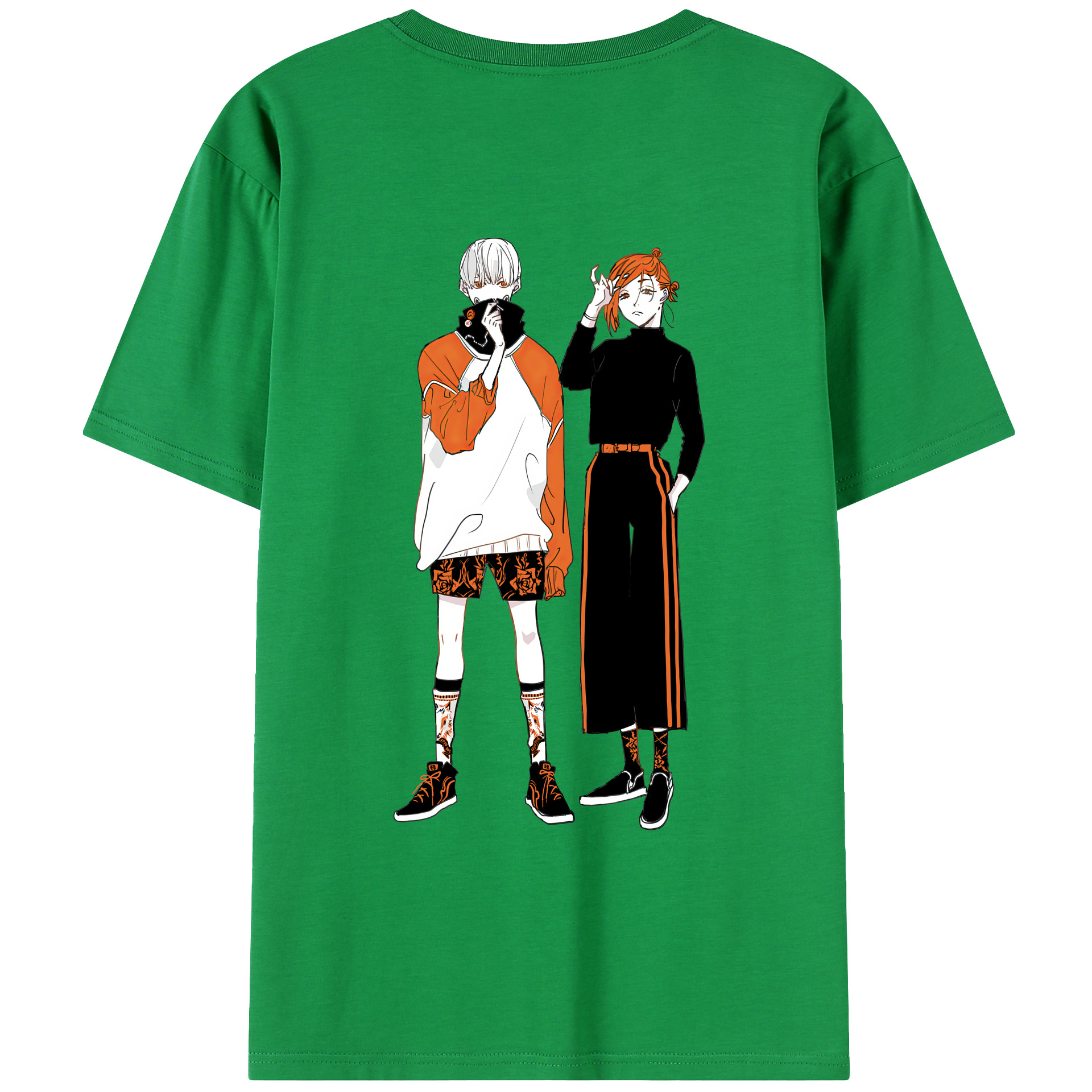 （画像用） 呪術廻戦 Jujutsu Kaisen 綿100％ メンズ半袖Tシャツ（バックプリント） 通気性