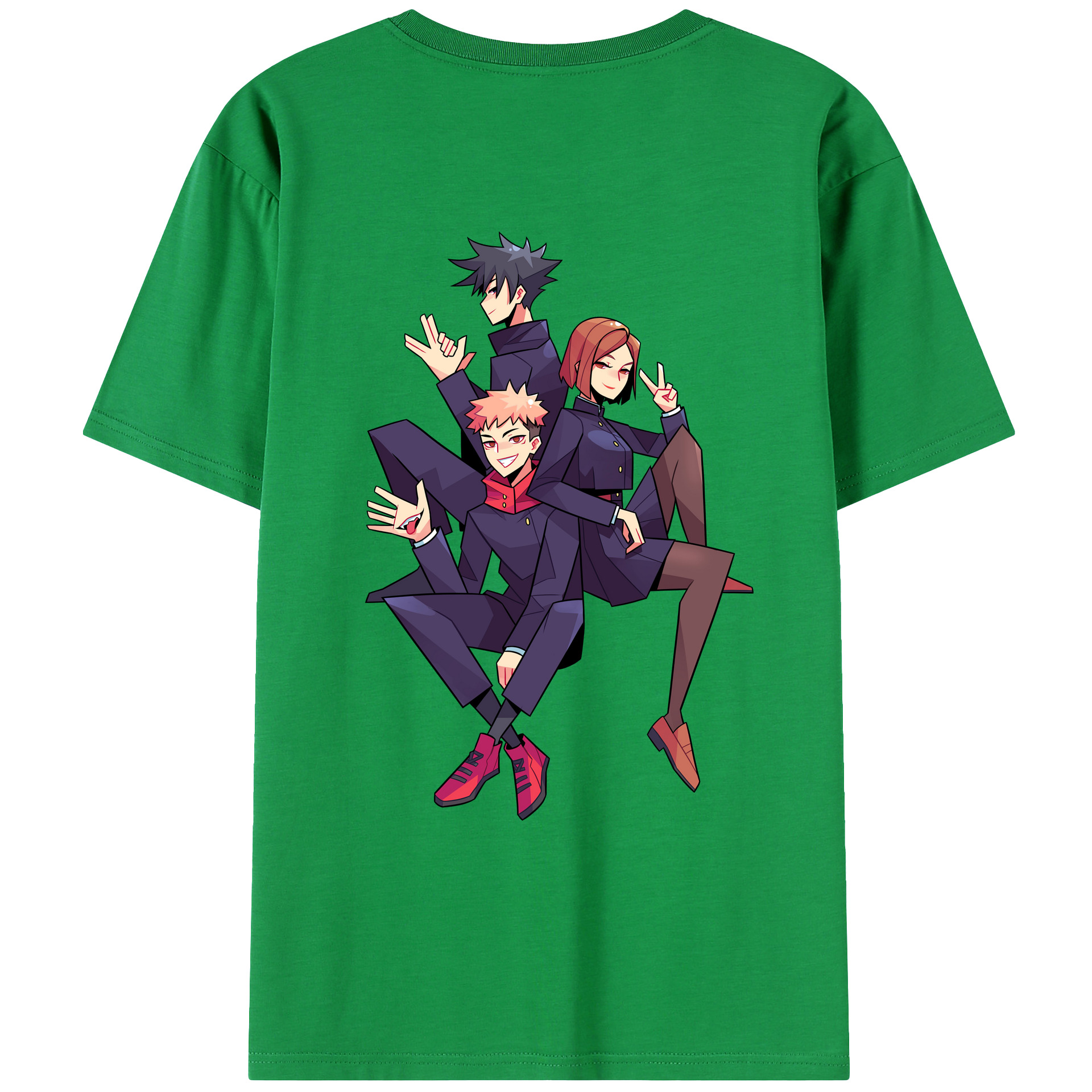 （画像用） 呪術廻戦 Jujutsu Kaisen 綿100％ メンズ半袖Tシャツ（バックプリント） 通気性