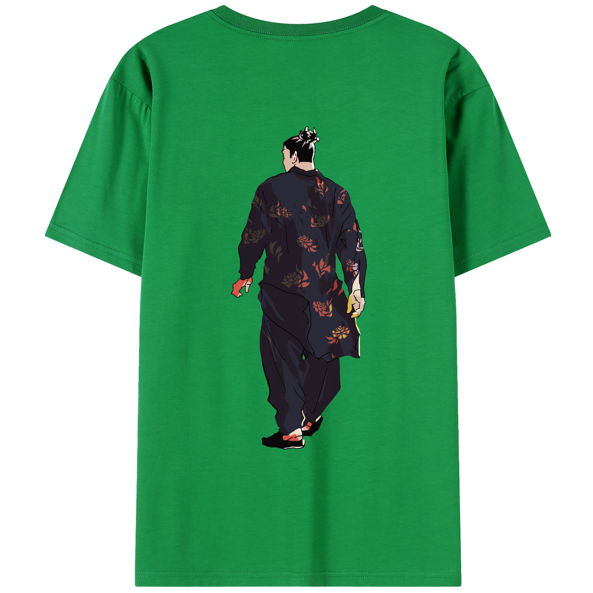 （画像用） 呪術廻戦 Jujutsu Kaisen 綿100％ メンズ半袖Tシャツ（バックプリント） 通気性