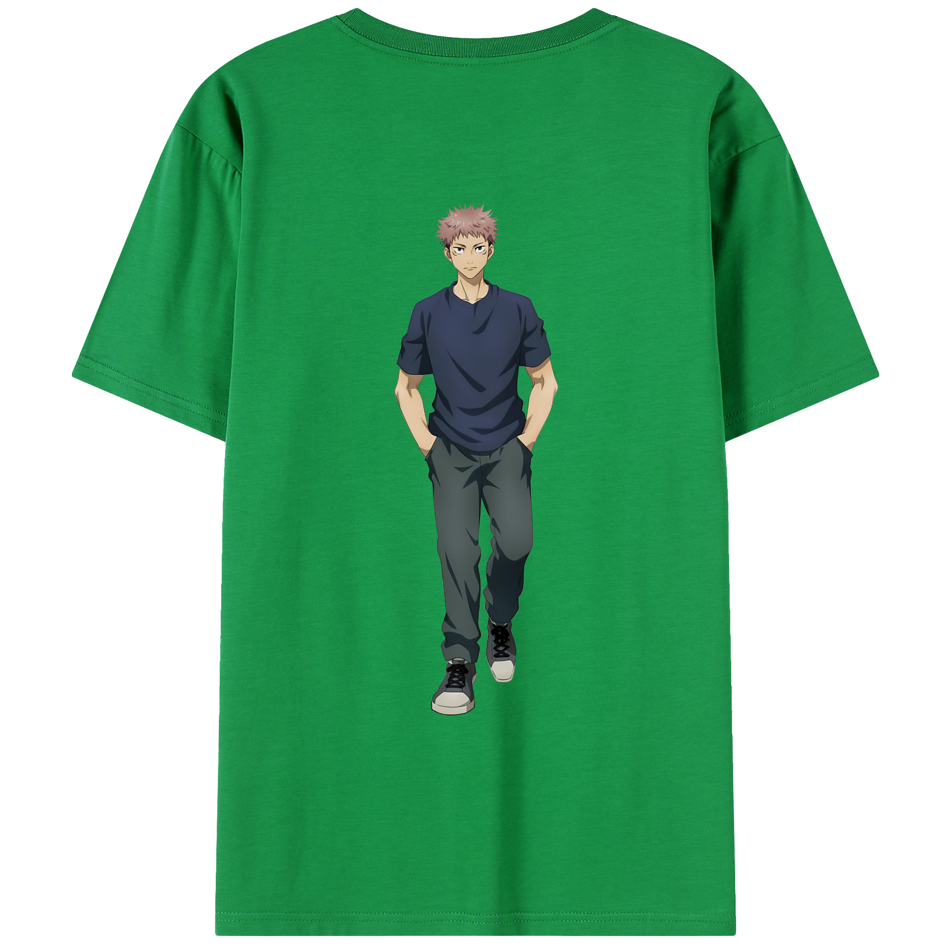 （画像用） 呪術廻戦 Jujutsu Kaisen 綿100％ メンズ半袖Tシャツ（バックプリント） 通気性