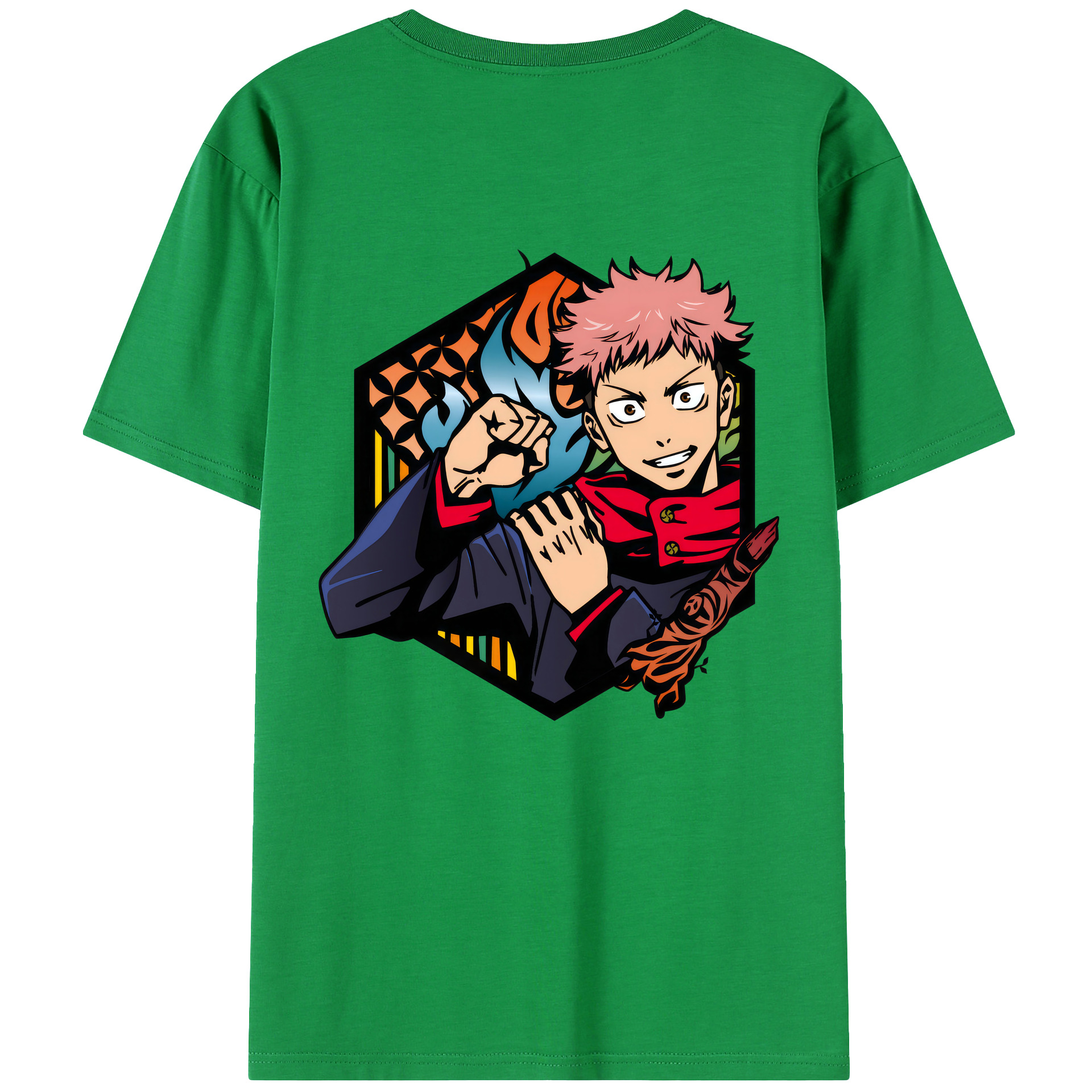 （画像用） 呪術廻戦 Jujutsu Kaisen 綿100％ メンズ半袖Tシャツ（バックプリント） 通気性