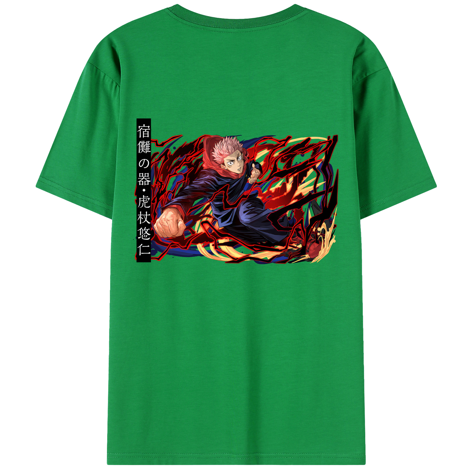 （画像用） 呪術廻戦 Jujutsu Kaisen 綿100％ メンズ半袖Tシャツ（バックプリント） 通気性