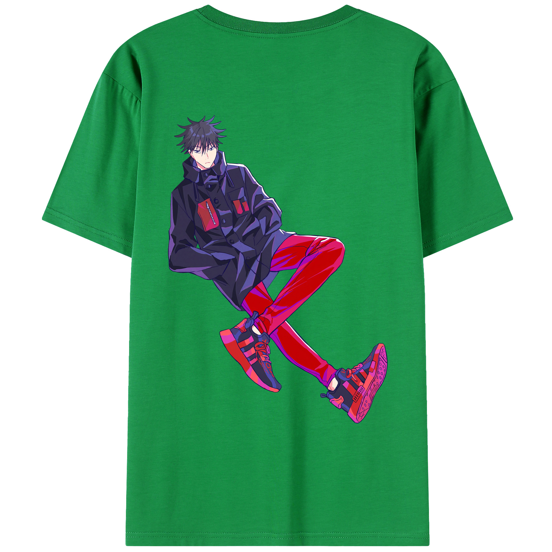 （画像用） 呪術廻戦 Jujutsu Kaisen 綿100％ メンズ半袖Tシャツ（バックプリント） 通気性