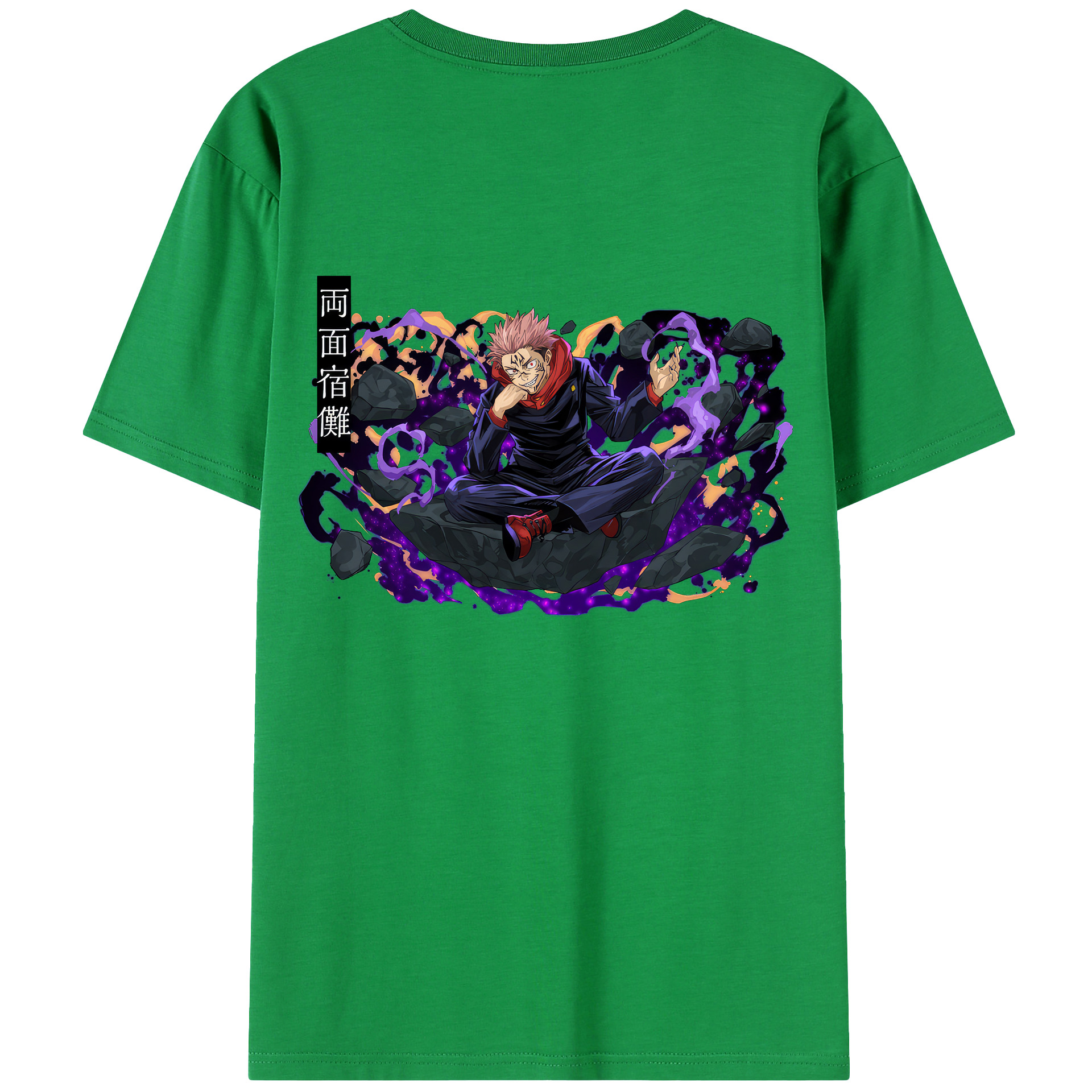 （画像用） 呪術廻戦 Jujutsu Kaisen 綿100％ メンズ半袖Tシャツ（バックプリント） 通気性