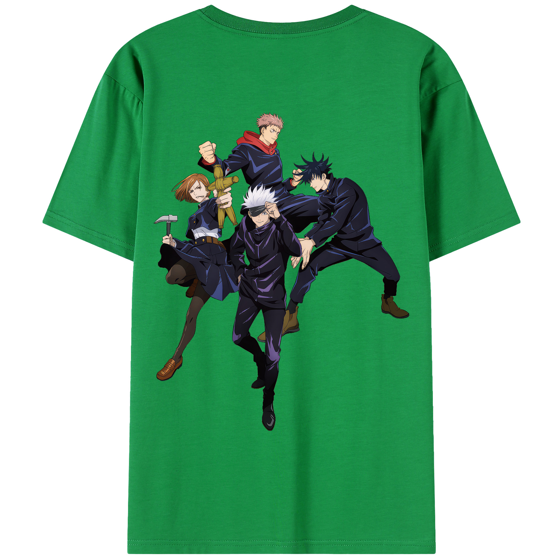 （画像用） 呪術廻戦 Jujutsu Kaisen 綿100％ メンズ半袖Tシャツ（バックプリント） 通気性