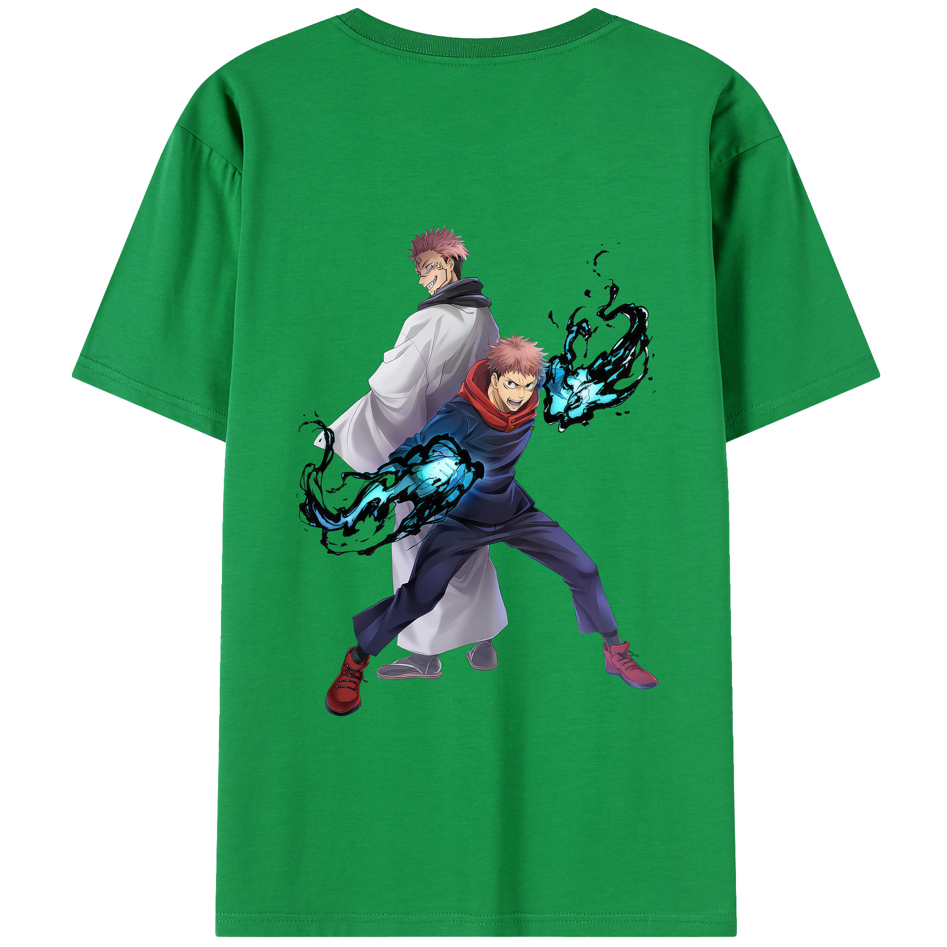 （画像用） 呪術廻戦 Jujutsu Kaisen 綿100％ メンズ半袖Tシャツ（バックプリント） 通気性