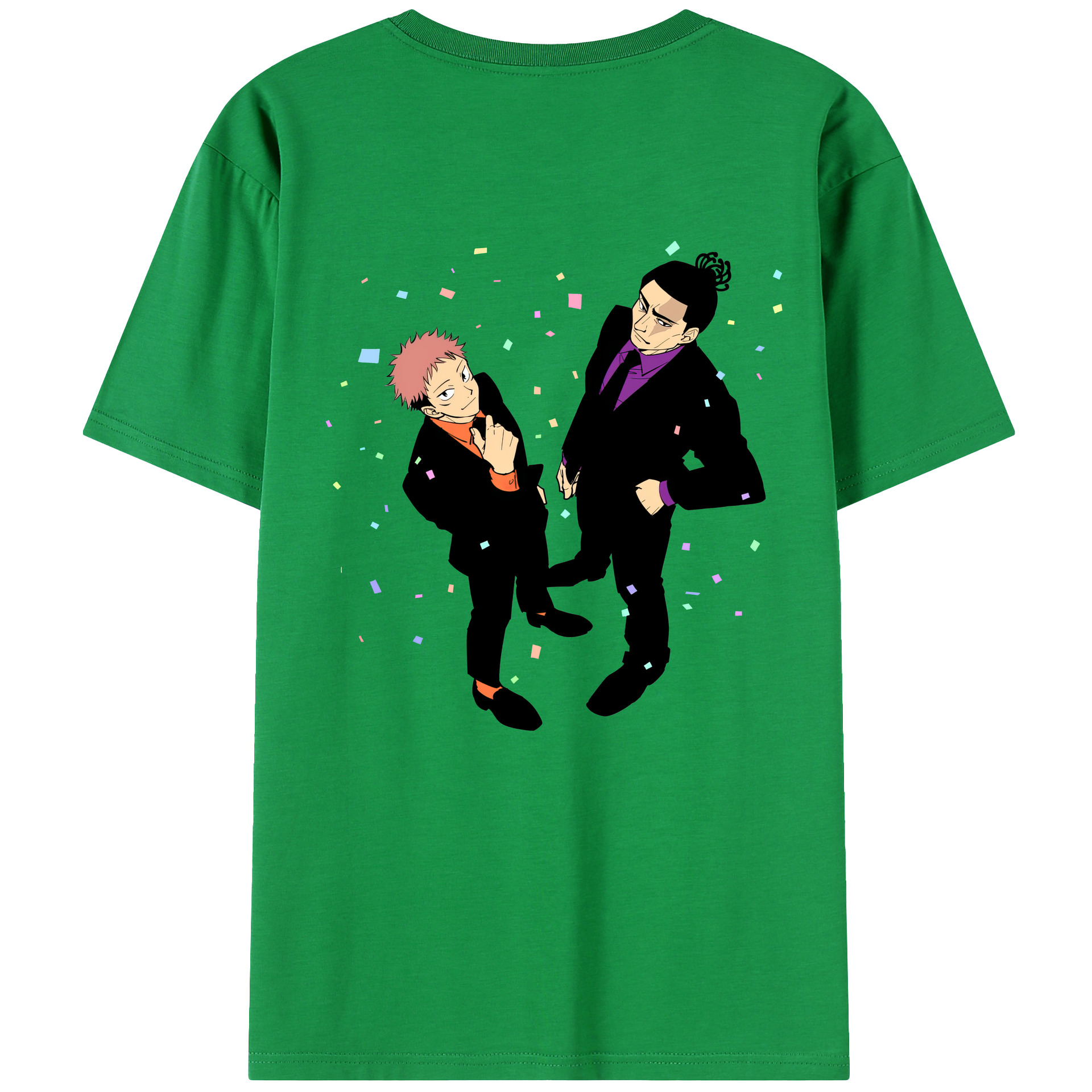 （画像用） 呪術廻戦 Jujutsu Kaisen 綿100％ メンズ半袖Tシャツ（バックプリント） 通気性