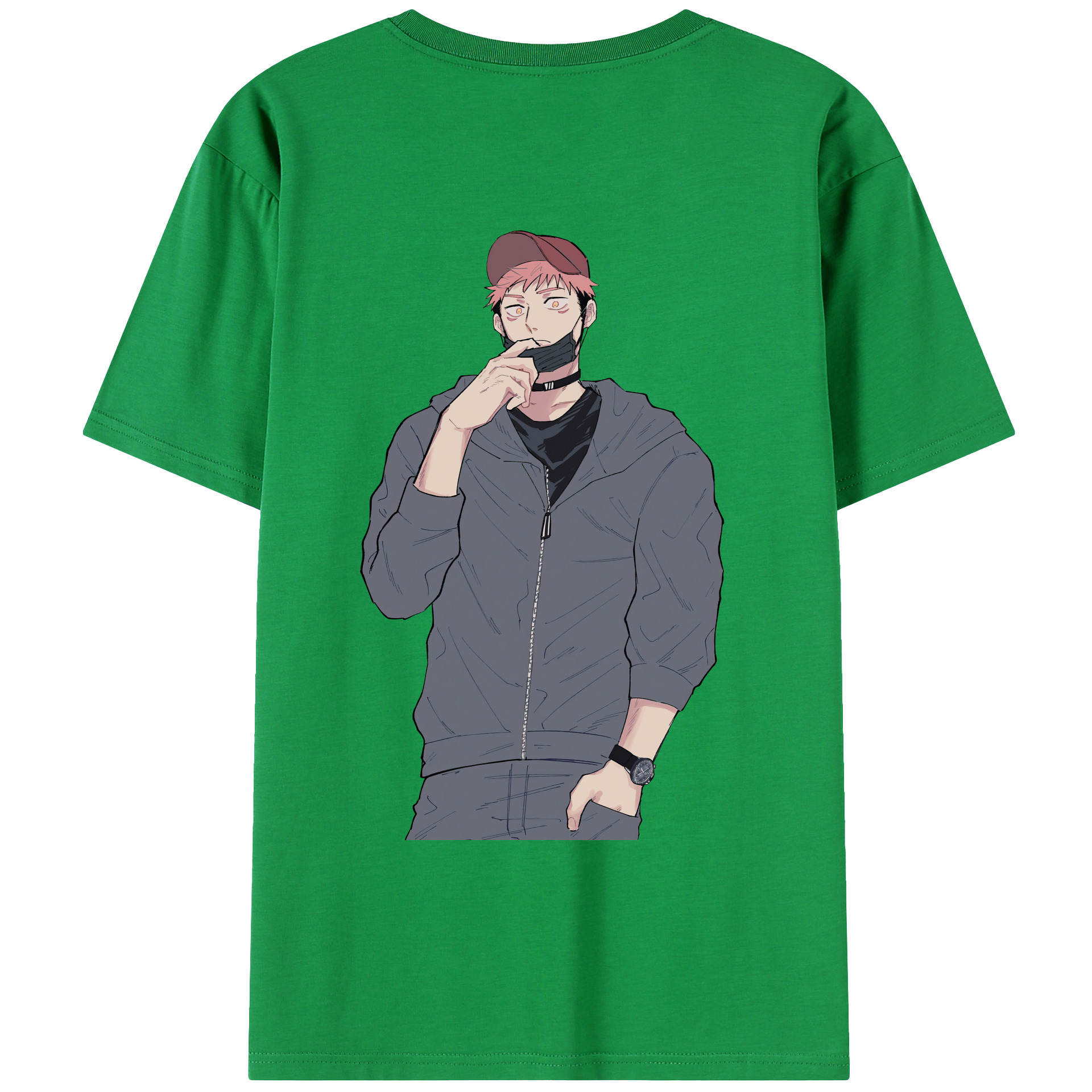 （画像用） 呪術廻戦 Jujutsu Kaisen 綿100％ メンズ半袖Tシャツ（バックプリント） 通気性