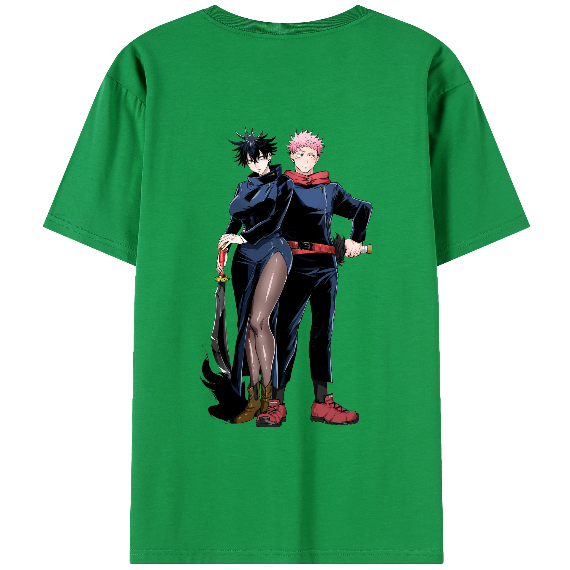 （画像用） 呪術廻戦 Jujutsu Kaisen 綿100％ メンズ半袖Tシャツ（バックプリント） 通気性