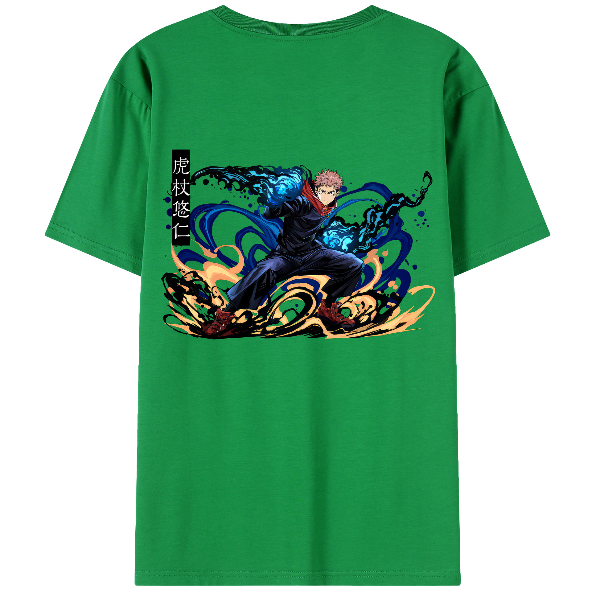 （画像用） 呪術廻戦 Jujutsu Kaisen 綿100％ メンズ半袖Tシャツ（バックプリント） 通気性
