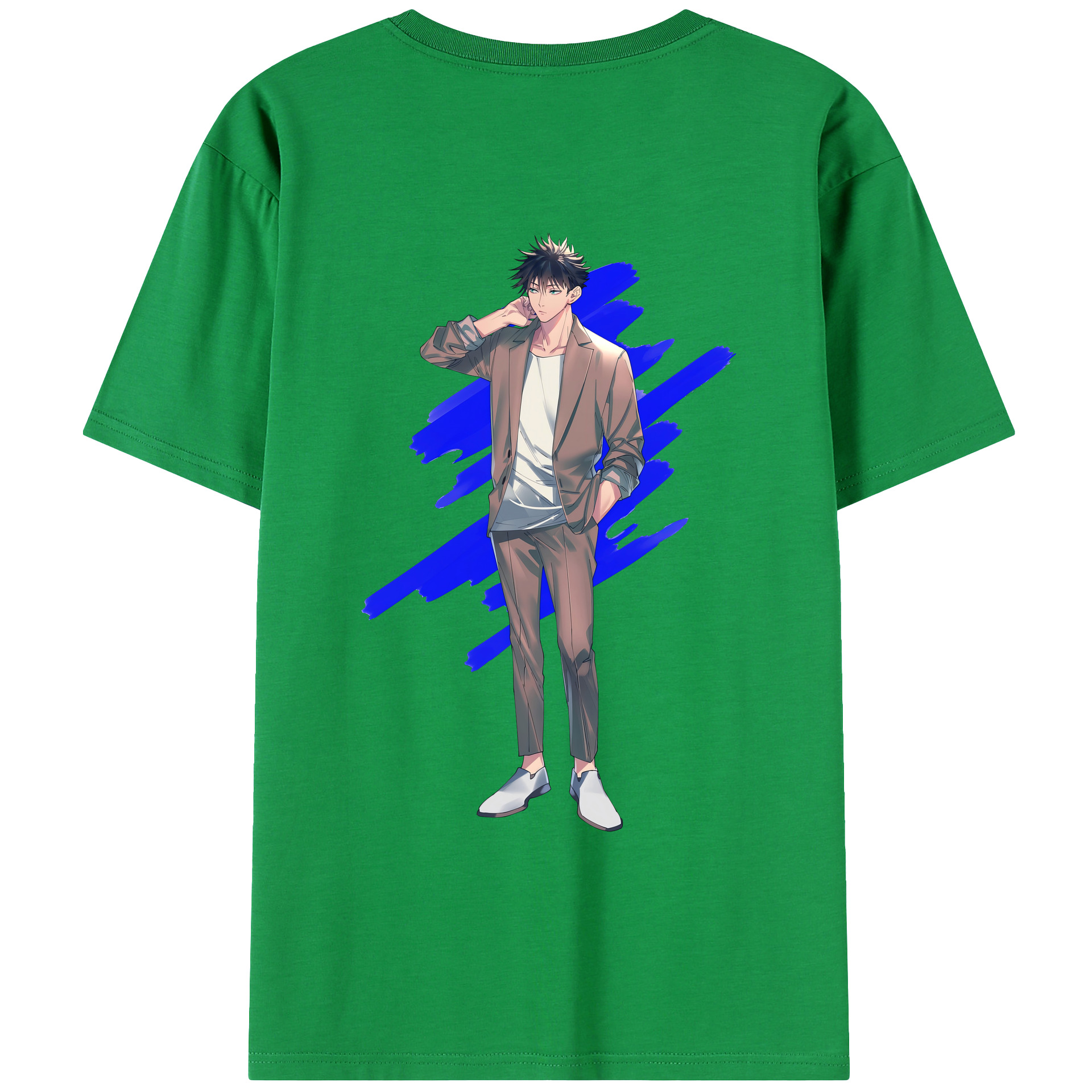 （画像用） 呪術廻戦 Jujutsu Kaisen 綿100％ メンズ半袖Tシャツ（バックプリント） 通気性