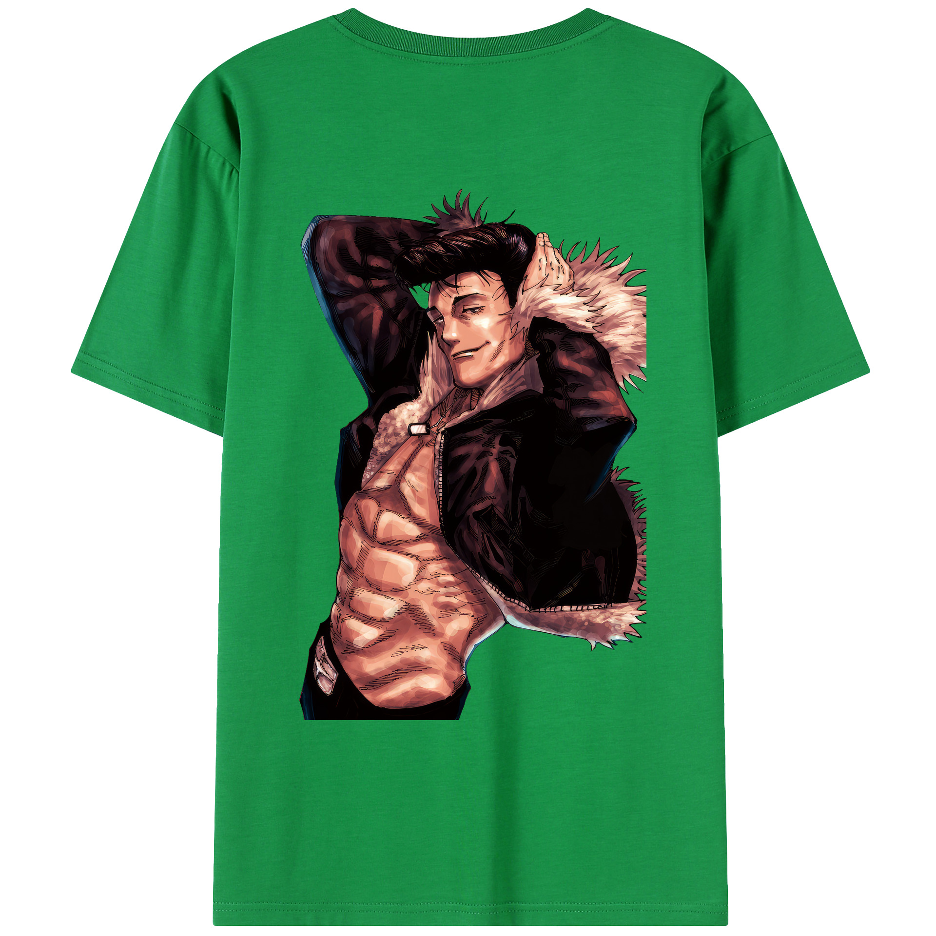 （画像用） 呪術廻戦 Jujutsu Kaisen 綿100％ メンズ半袖Tシャツ（バックプリント） 通気性