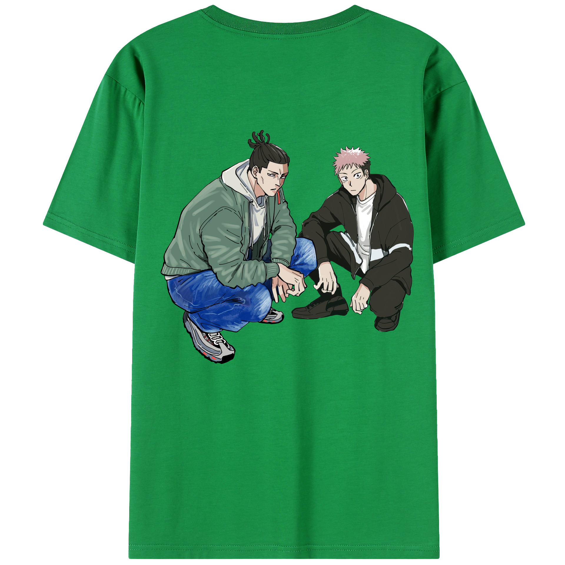 （画像用） 呪術廻戦 Jujutsu Kaisen 綿100％ メンズ半袖Tシャツ（バックプリント） 通気性