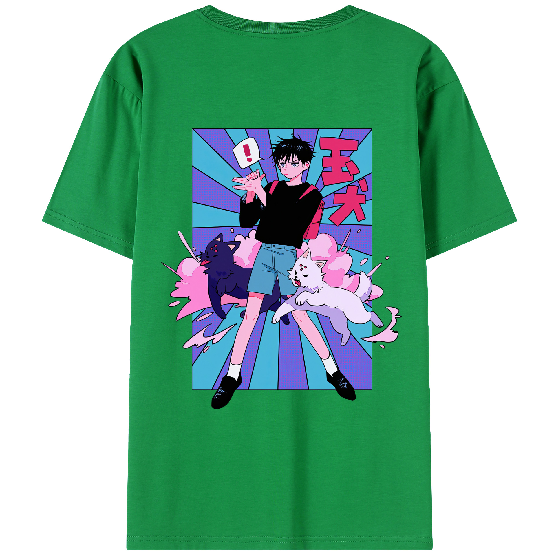 （画像用） 呪術廻戦 Jujutsu Kaisen 綿100％ メンズ半袖Tシャツ（バックプリント） 通気性