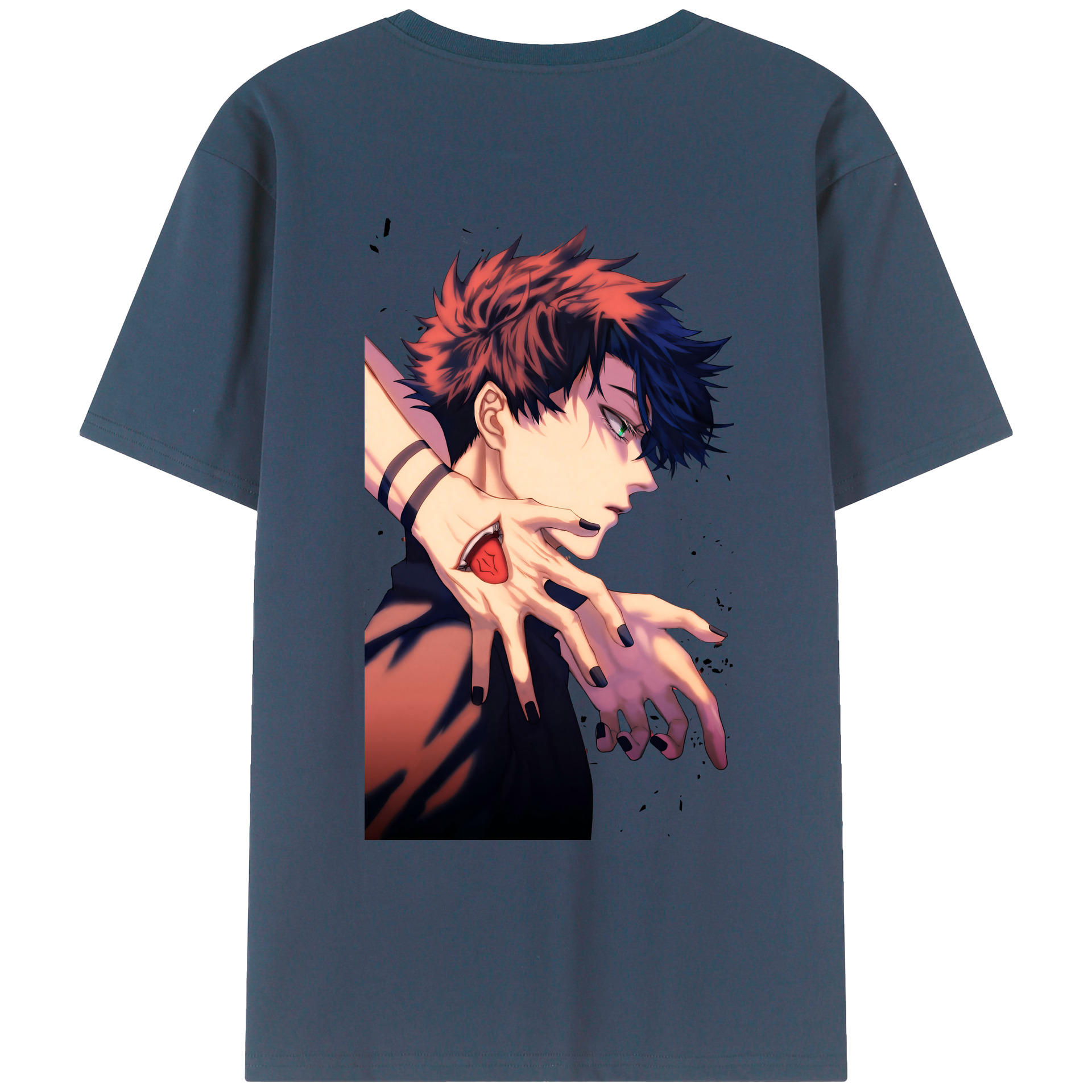 （画像用） 呪術廻戦 Jujutsu Kaisen 綿100％ メンズ半袖Tシャツ（バックプリント） 通気性