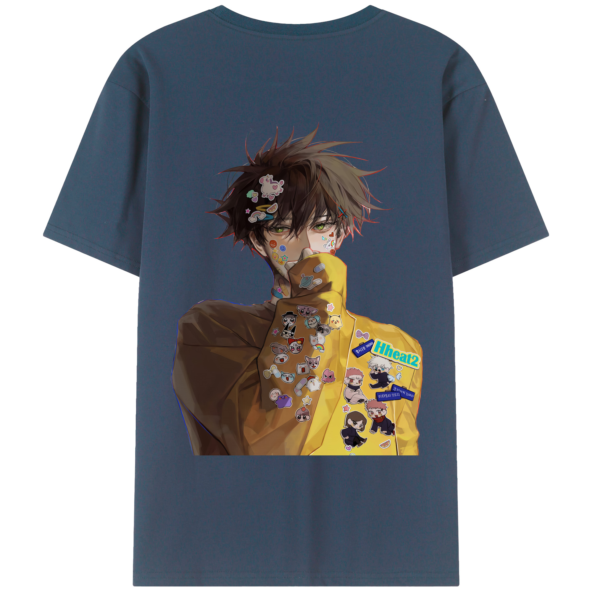 （画像用） 呪術廻戦 Jujutsu Kaisen 綿100％ メンズ半袖Tシャツ（バックプリント） 通気性
