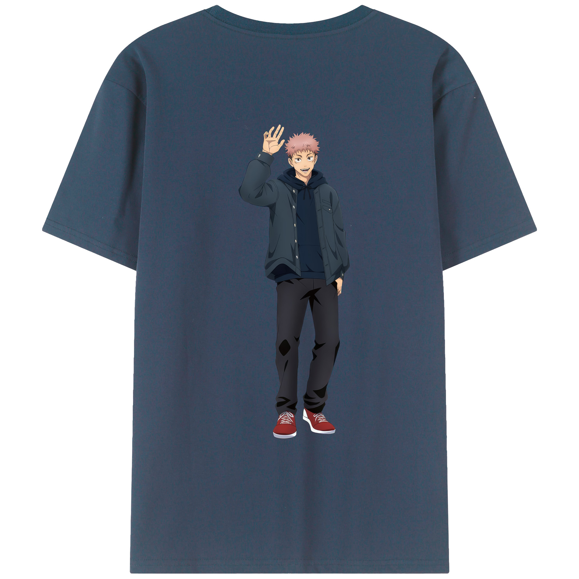 （画像用） 呪術廻戦 Jujutsu Kaisen 綿100％ メンズ半袖Tシャツ（バックプリント） 通気性