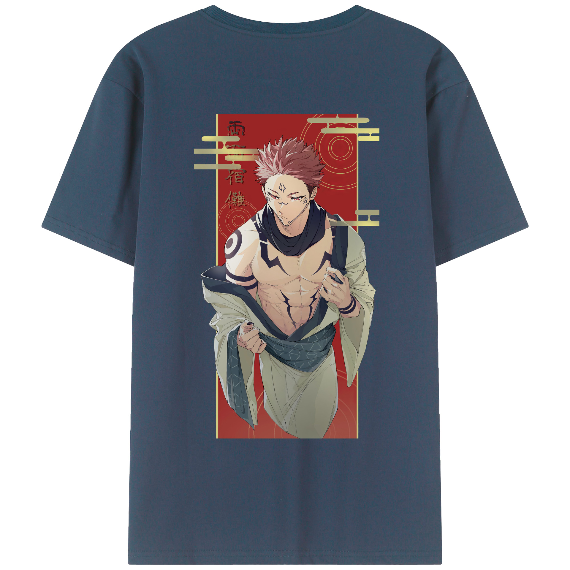 （画像用） 呪術廻戦 Jujutsu Kaisen 綿100％ メンズ半袖Tシャツ（バックプリント） 通気性
