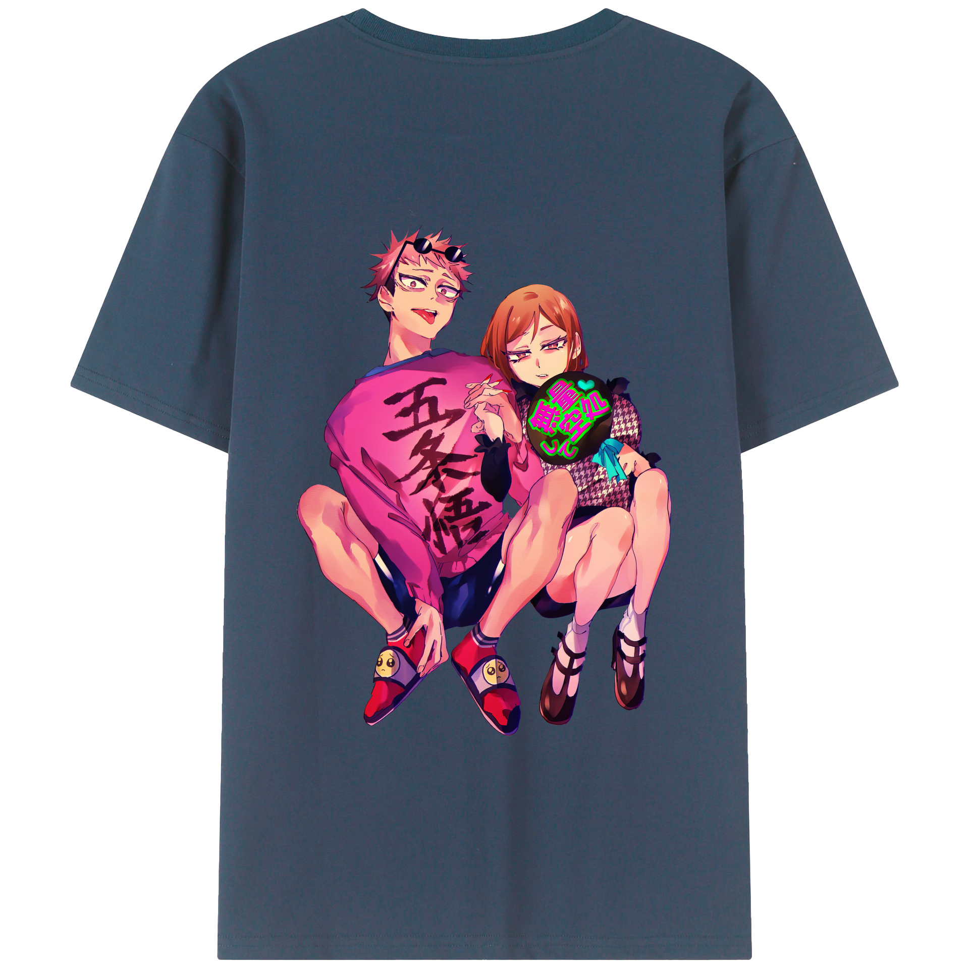 （画像用） 呪術廻戦 Jujutsu Kaisen 綿100％ メンズ半袖Tシャツ（バックプリント） 通気性