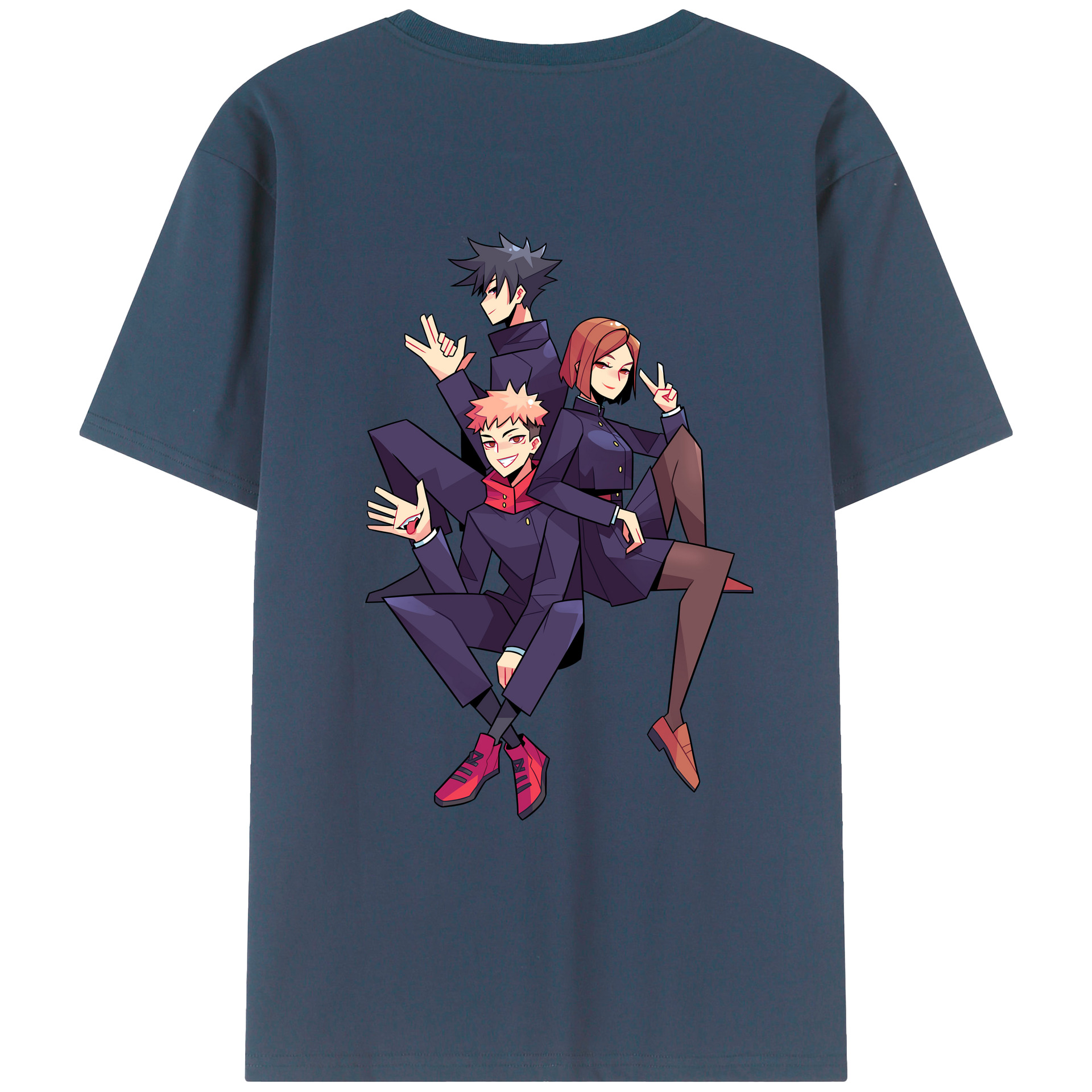 （画像用） 呪術廻戦 Jujutsu Kaisen 綿100％ メンズ半袖Tシャツ（バックプリント） 通気性