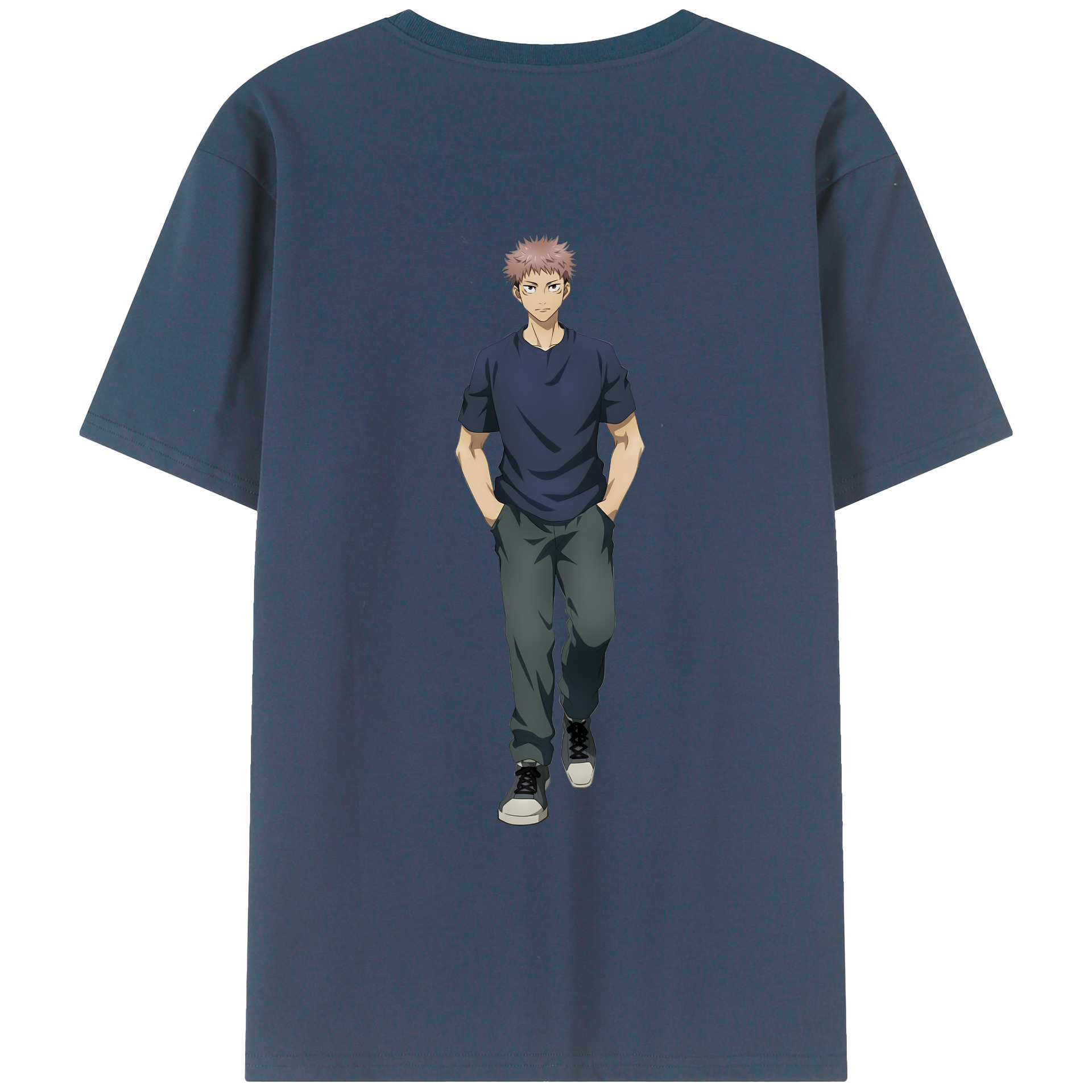 （画像用） 呪術廻戦 Jujutsu Kaisen 綿100％ メンズ半袖Tシャツ（バックプリント） 通気性