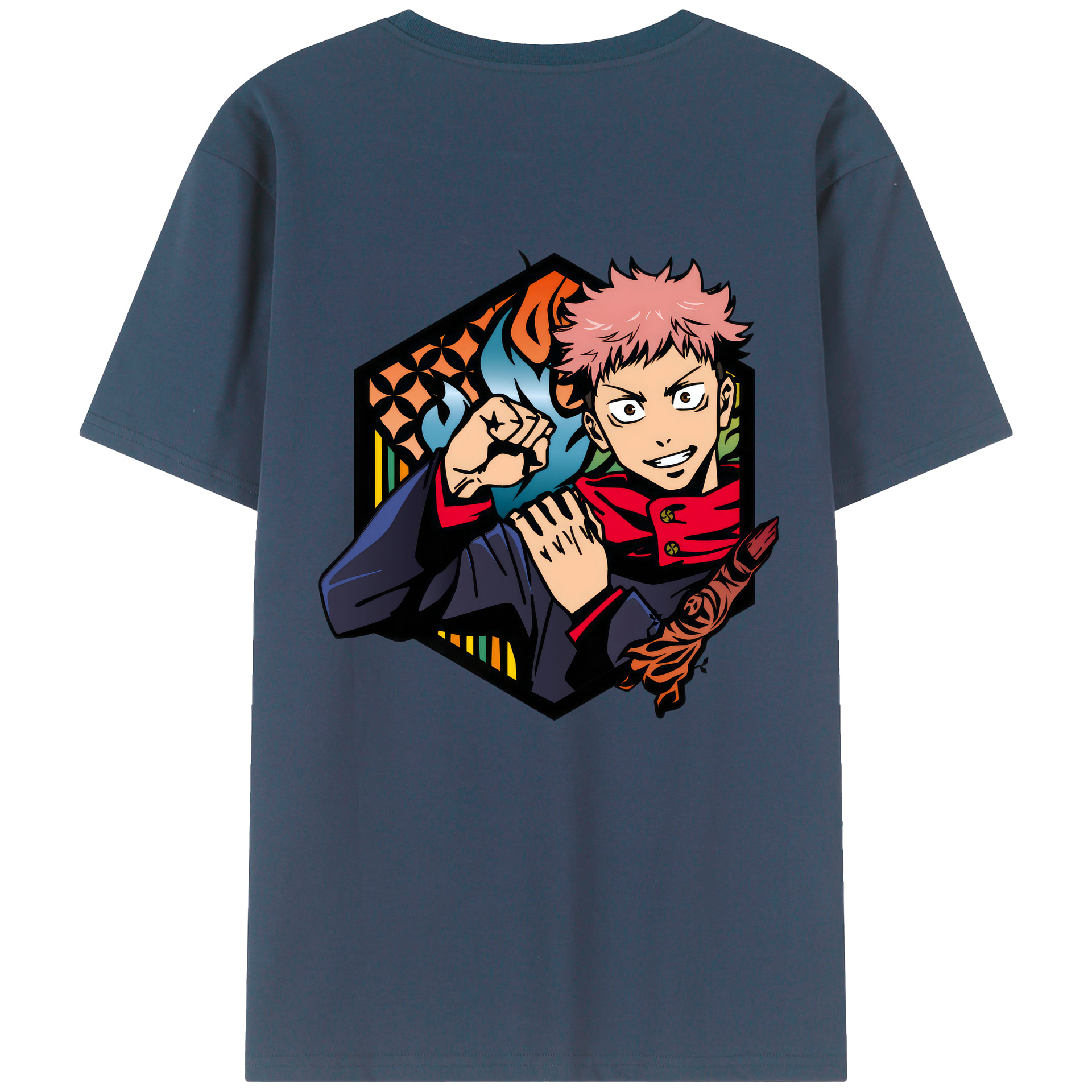 （画像用） 呪術廻戦 Jujutsu Kaisen 綿100％ メンズ半袖Tシャツ（バックプリント） 通気性