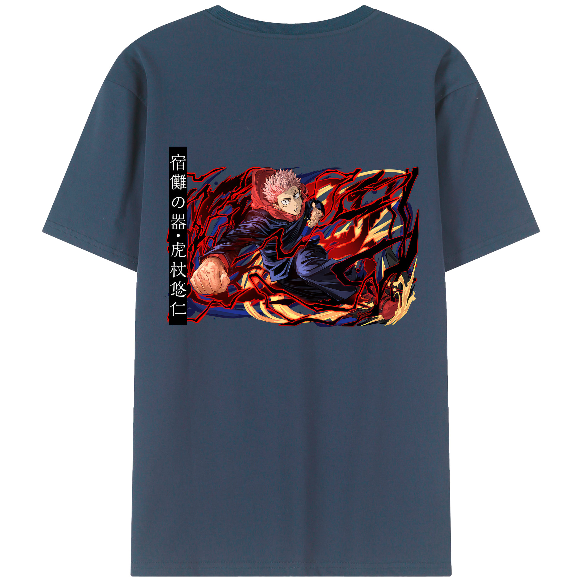（画像用） 呪術廻戦 Jujutsu Kaisen 綿100％ メンズ半袖Tシャツ（バックプリント） 通気性