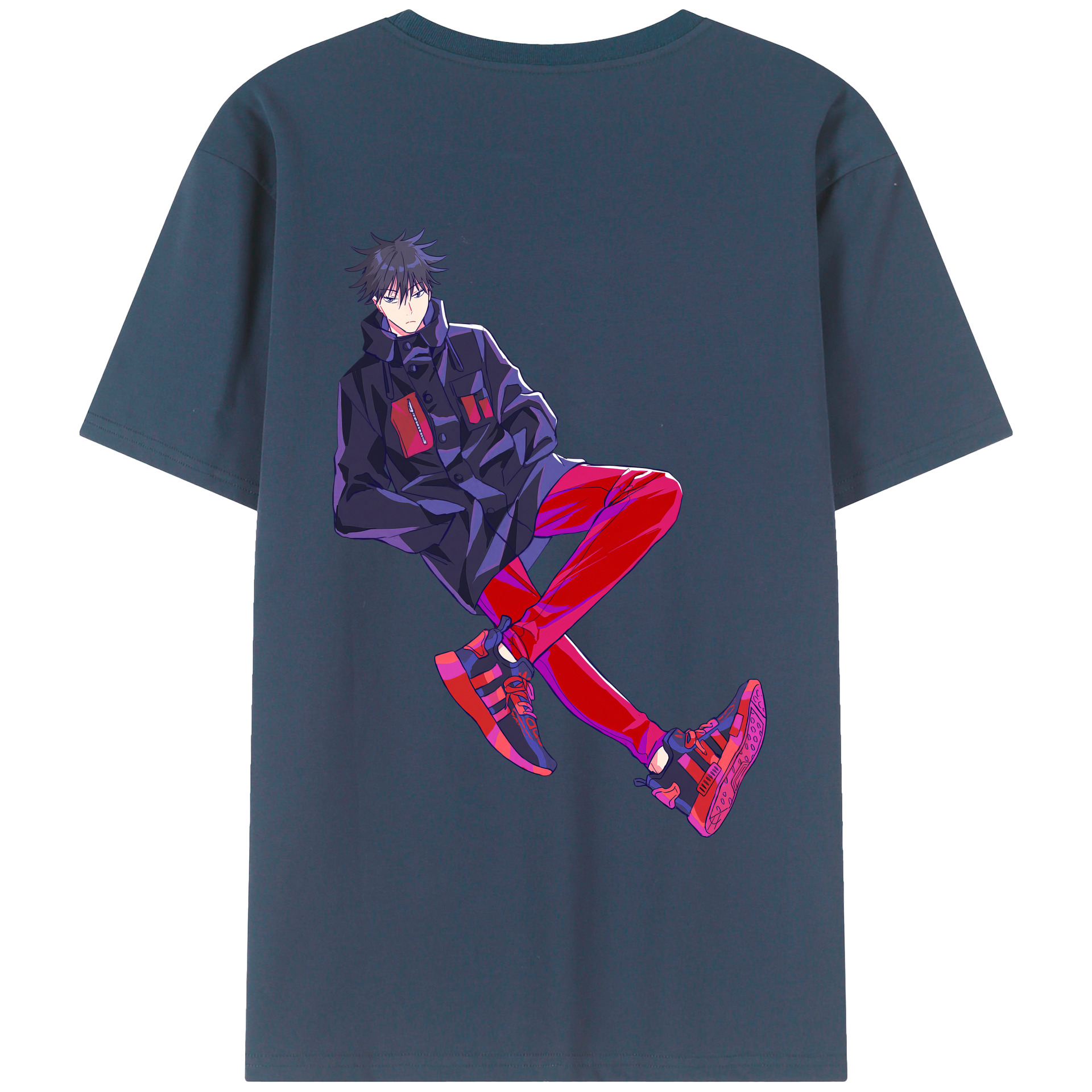 （画像用） 呪術廻戦 Jujutsu Kaisen 綿100％ メンズ半袖Tシャツ（バックプリント） 通気性