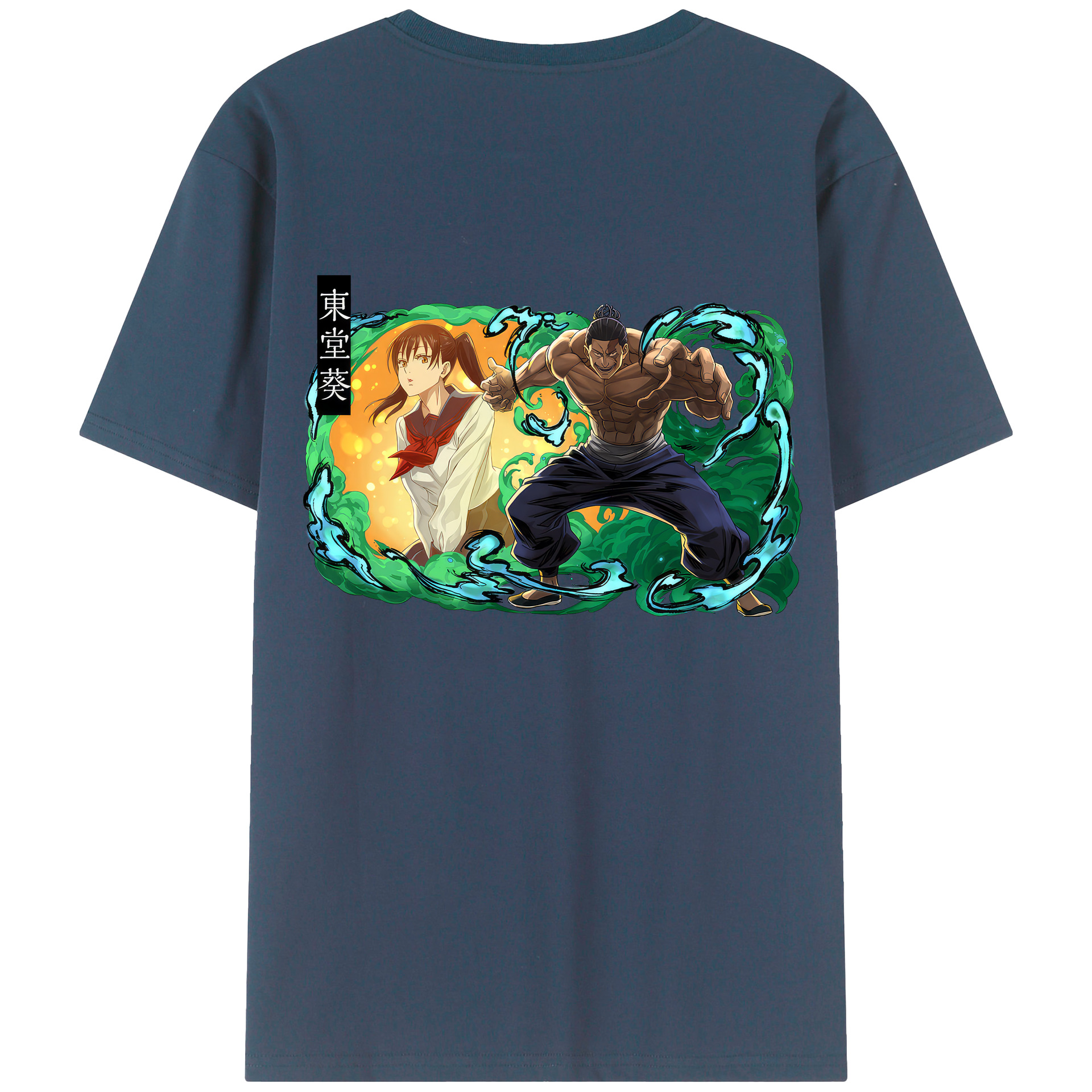 （画像用） 呪術廻戦 Jujutsu Kaisen 綿100％ メンズ半袖Tシャツ（バックプリント） 通気性