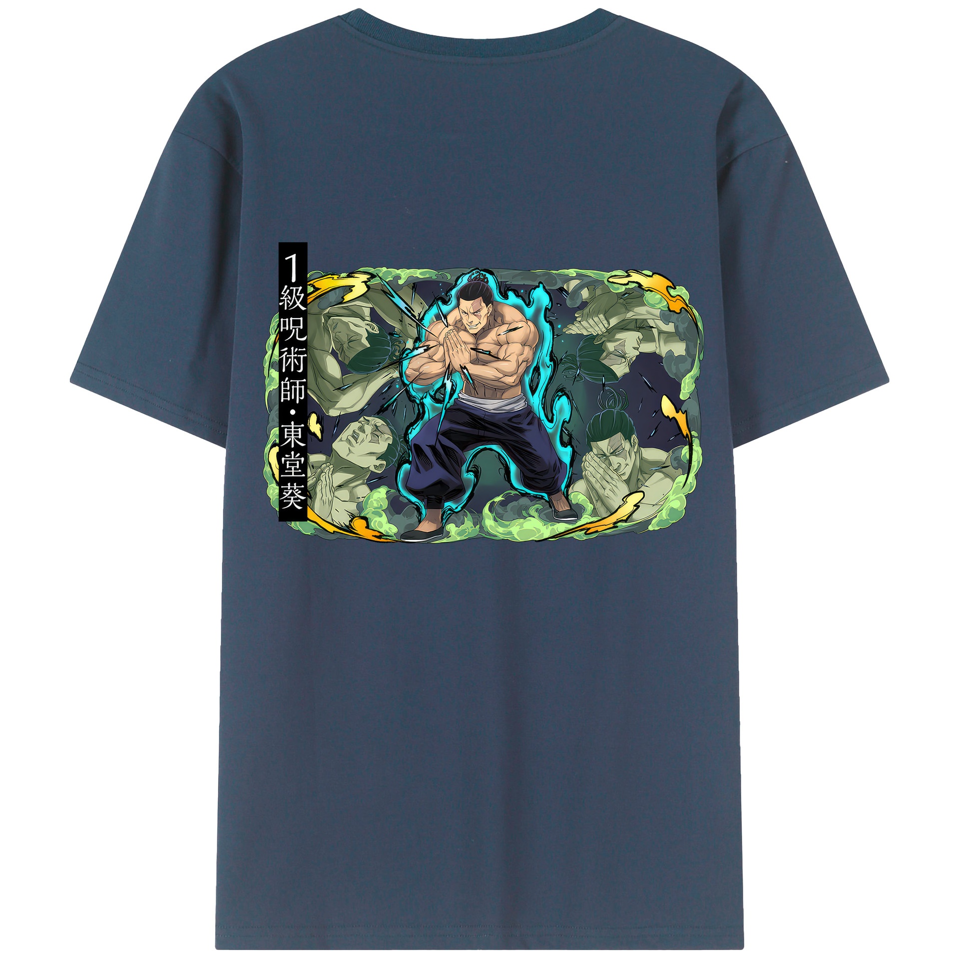 （画像用） 呪術廻戦 Jujutsu Kaisen 綿100％ メンズ半袖Tシャツ（バックプリント） 通気性
