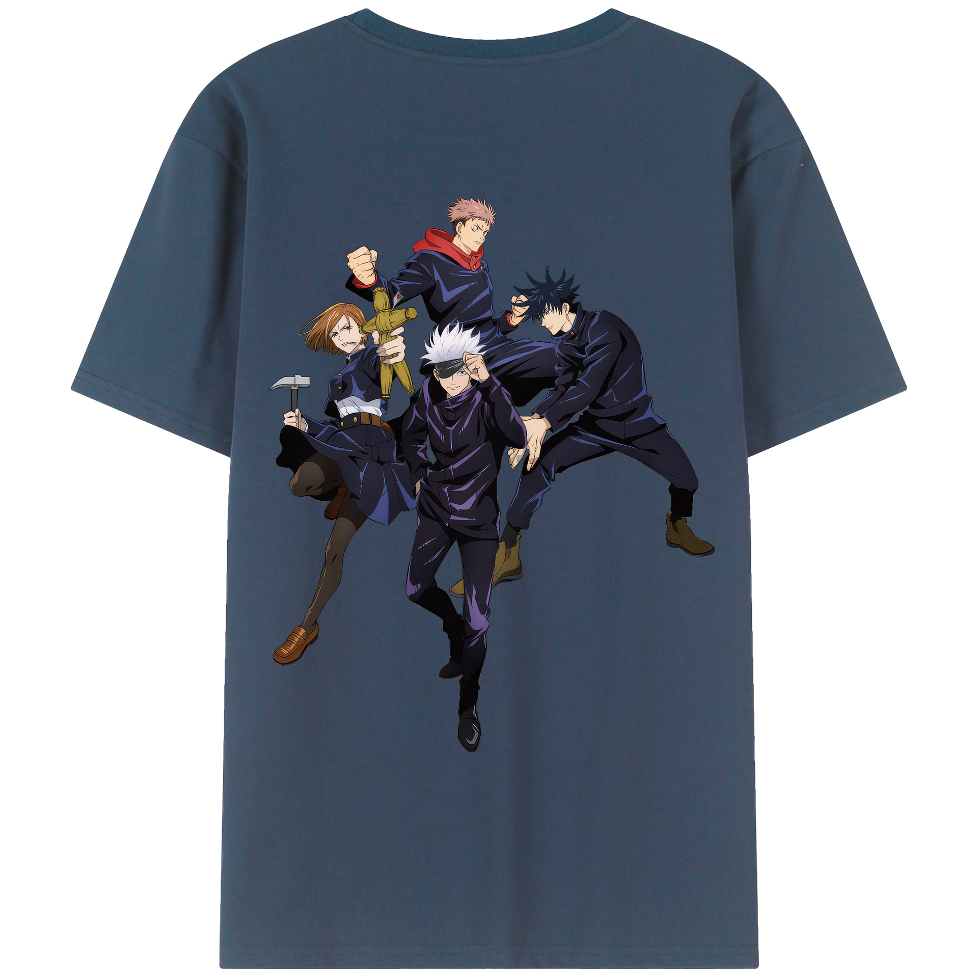 （画像用） 呪術廻戦 Jujutsu Kaisen 綿100％ メンズ半袖Tシャツ（バックプリント） 通気性