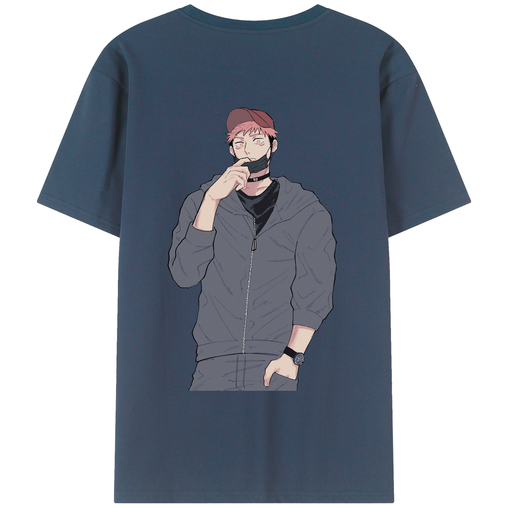 （画像用） 呪術廻戦 Jujutsu Kaisen 綿100％ メンズ半袖Tシャツ（バックプリント） 通気性