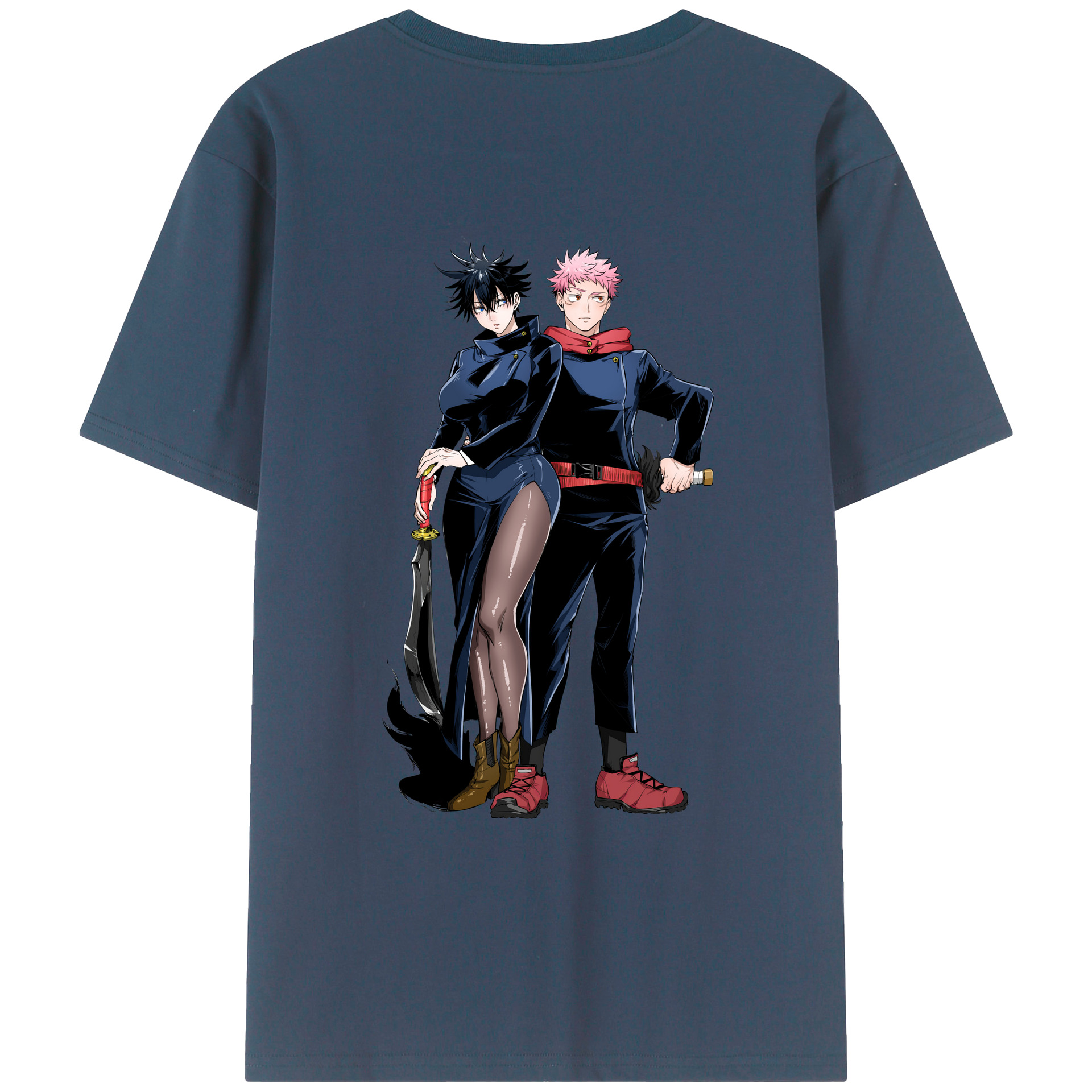 （画像用） 呪術廻戦 Jujutsu Kaisen 綿100％ メンズ半袖Tシャツ（バックプリント） 通気性