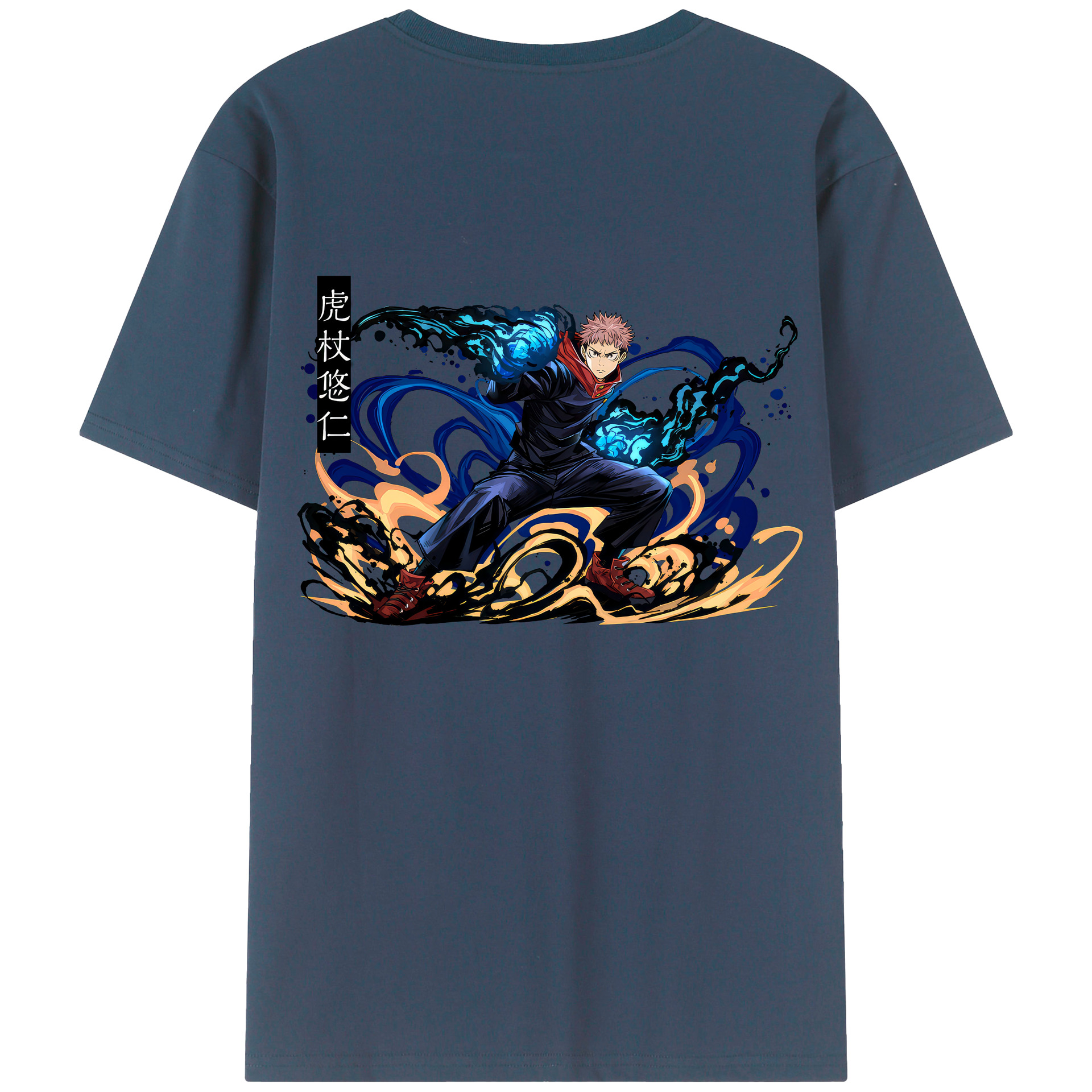 （画像用） 呪術廻戦 Jujutsu Kaisen 綿100％ メンズ半袖Tシャツ（バックプリント） 通気性