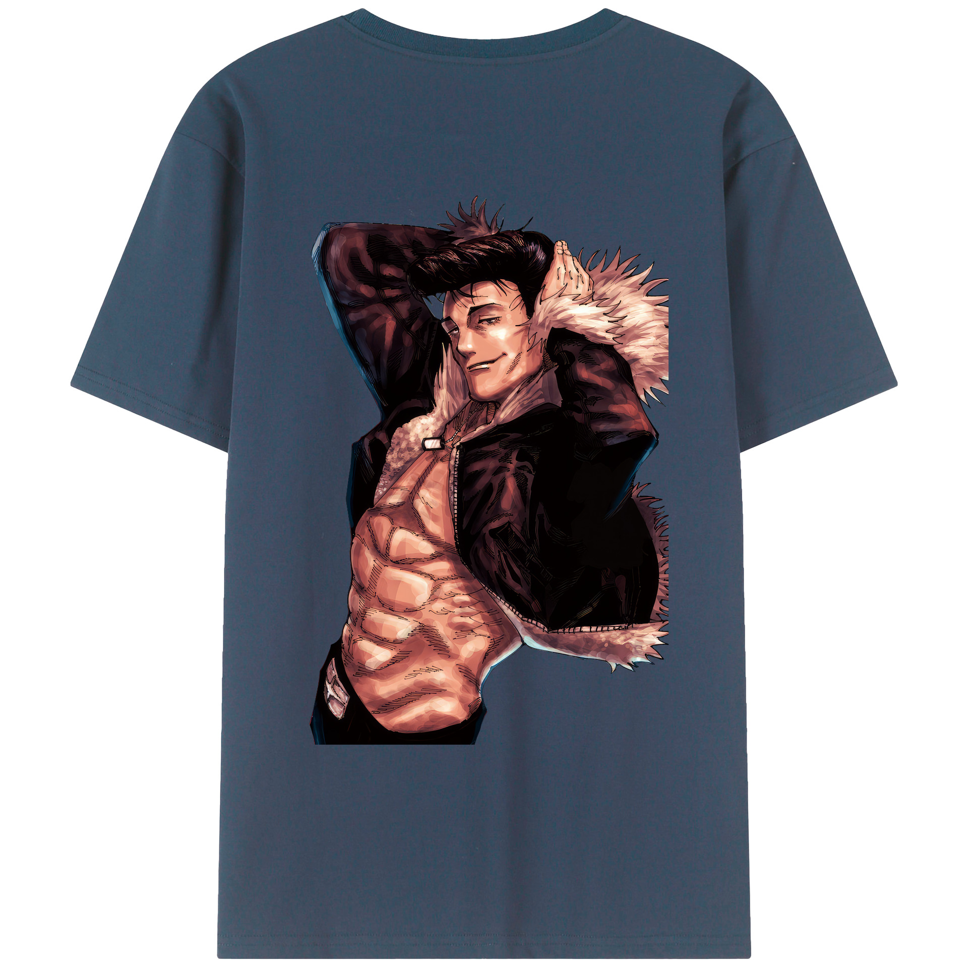 （画像用） 呪術廻戦 Jujutsu Kaisen 綿100％ メンズ半袖Tシャツ（バックプリント） 通気性