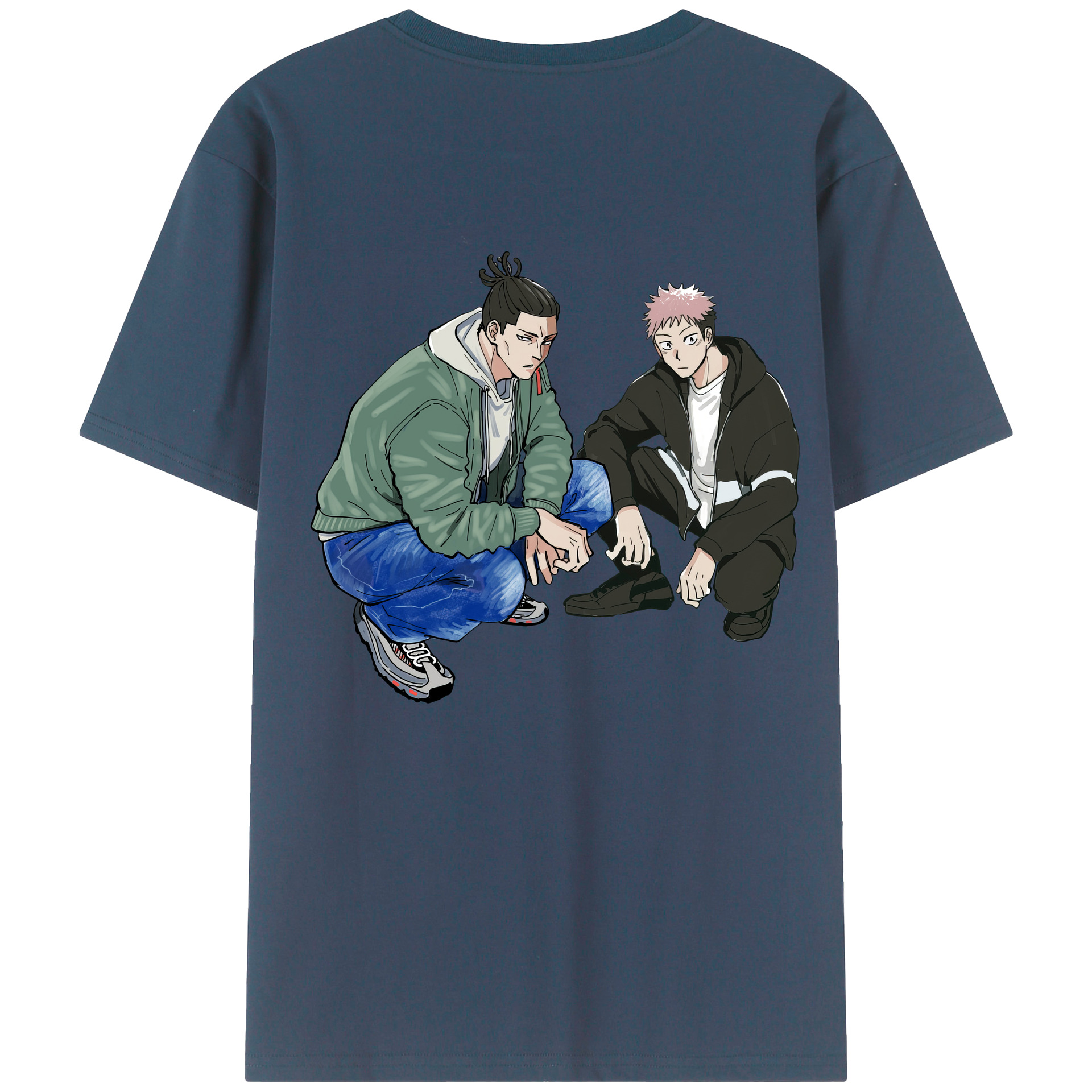 （画像用） 呪術廻戦 Jujutsu Kaisen 綿100％ メンズ半袖Tシャツ（バックプリント） 通気性