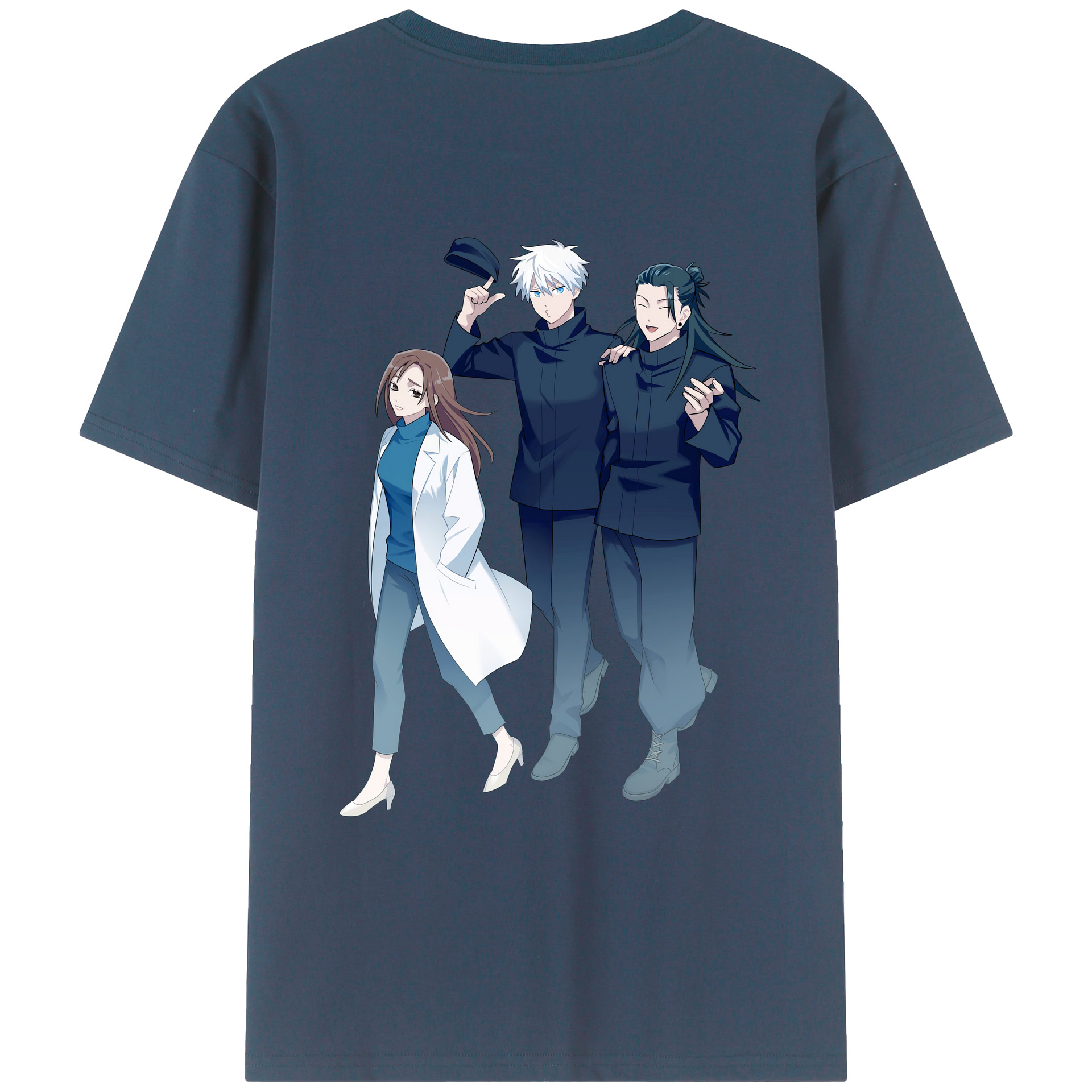 （画像用） 呪術廻戦 Jujutsu Kaisen 綿100％ メンズ半袖Tシャツ（バックプリント） 通気性