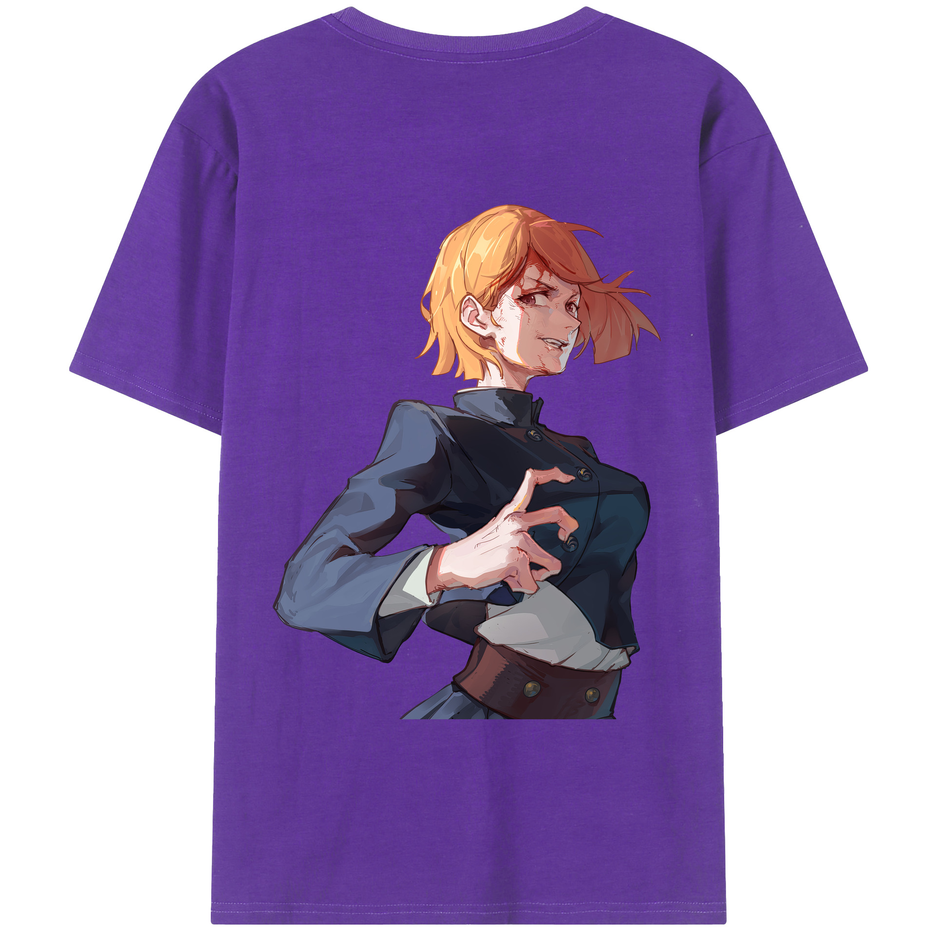 （画像用） 呪術廻戦 Jujutsu Kaisen 綿100％ メンズ半袖Tシャツ（バックプリント） 通気性