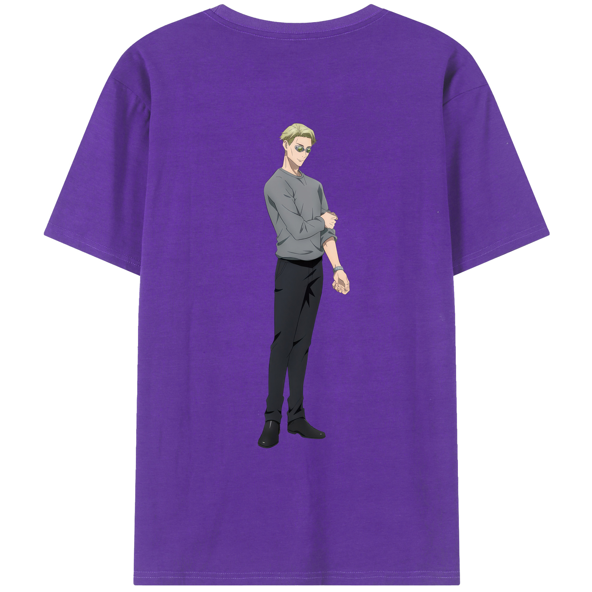 （画像用） 呪術廻戦 Jujutsu Kaisen 綿100％ メンズ半袖Tシャツ（バックプリント） 通気性