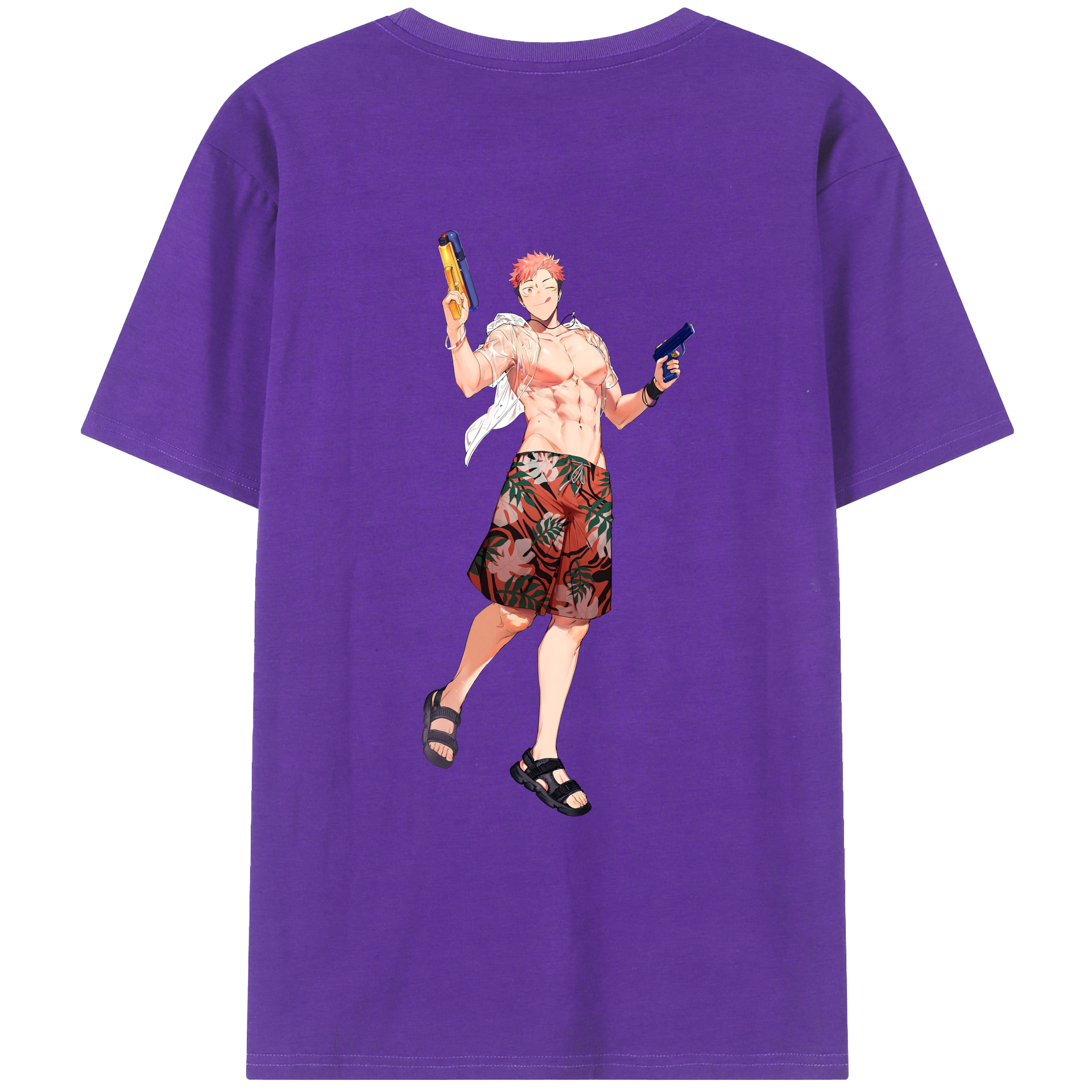 （画像用） 呪術廻戦 Jujutsu Kaisen 綿100％ メンズ半袖Tシャツ（バックプリント） 通気性