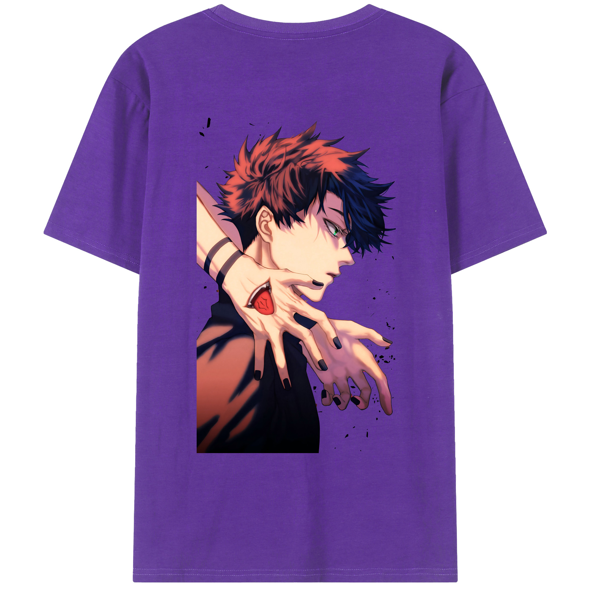 （画像用） 呪術廻戦 Jujutsu Kaisen 綿100％ メンズ半袖Tシャツ（バックプリント） 通気性