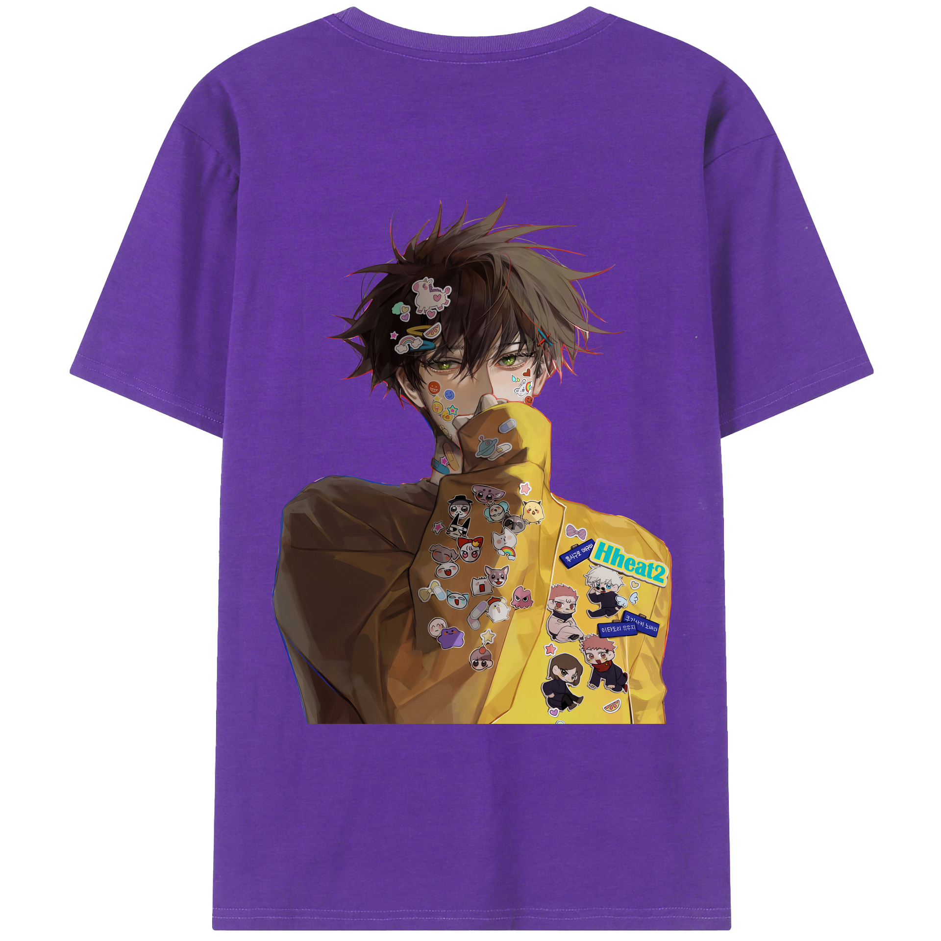 （画像用） 呪術廻戦 Jujutsu Kaisen 綿100％ メンズ半袖Tシャツ（バックプリント） 通気性