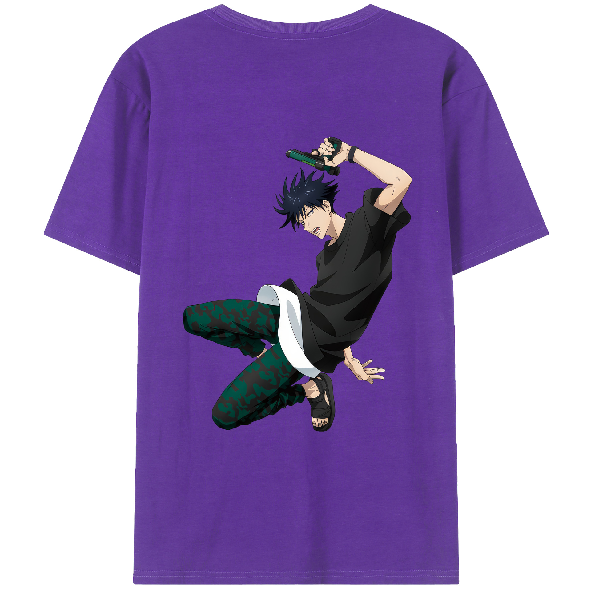 （画像用） 呪術廻戦 Jujutsu Kaisen 綿100％ メンズ半袖Tシャツ（バックプリント） 通気性